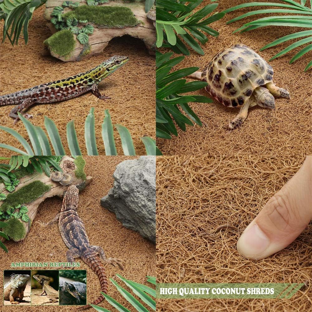 PIVBY Alfombra de fibra de coco natural para reptiles de fibra de coco para lagartos, tortugas, serpientes, iguana