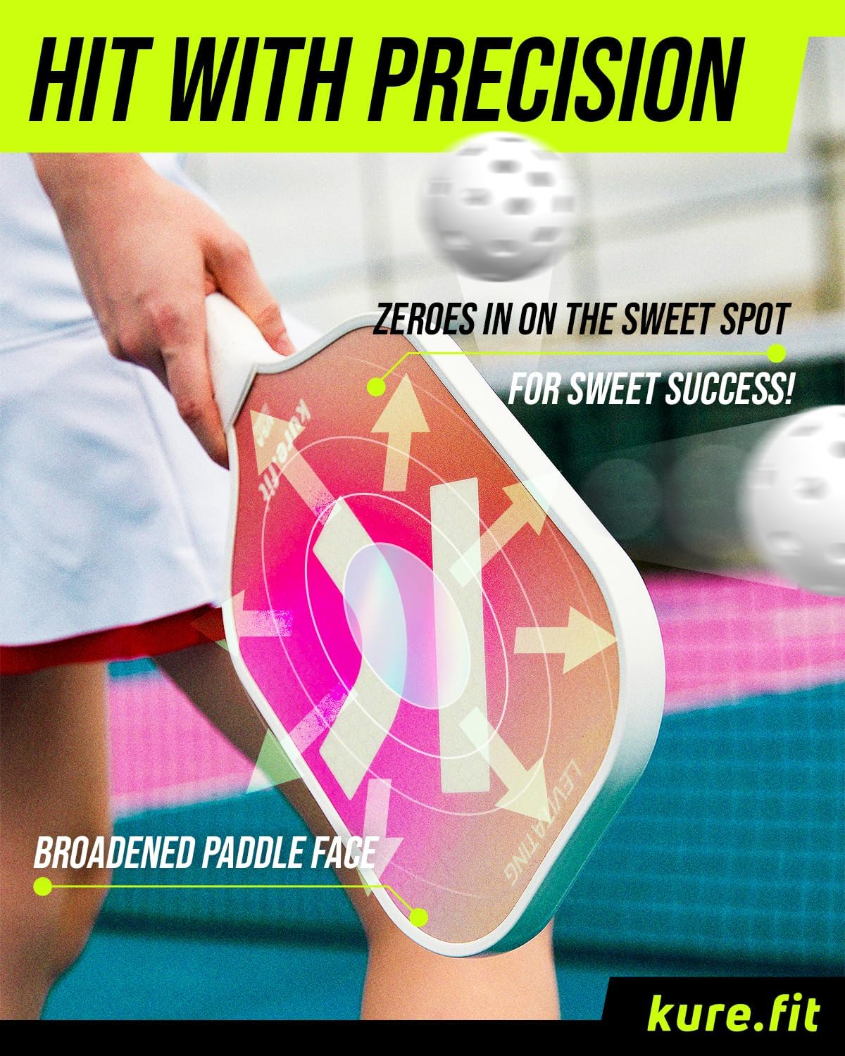 kure.fit Juego de paletas de pickleball, aprobado por USAPA, 4 bolas, almohadilla de entrenamiento, video tutorial de práctica, ligero, fácil