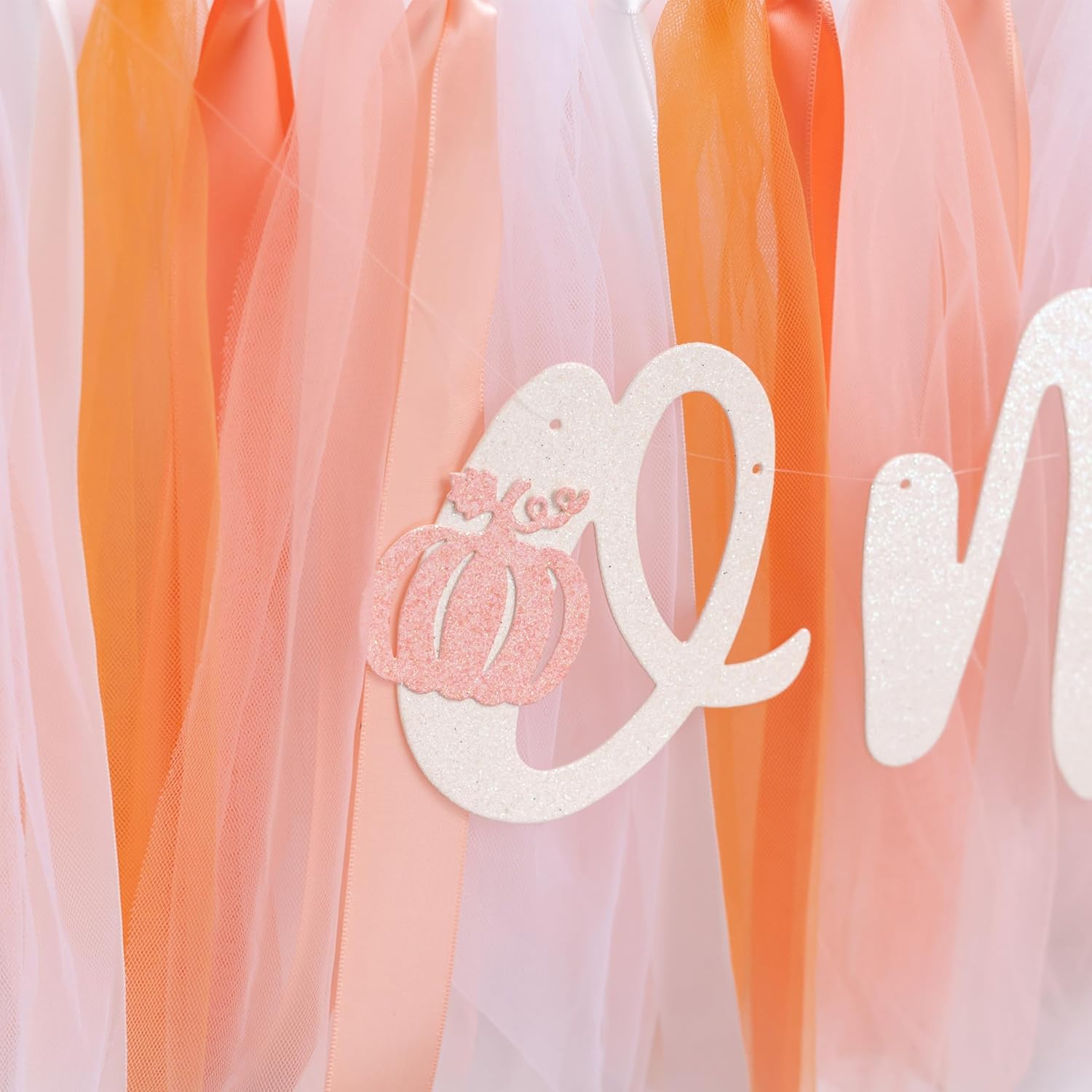 Cartel de calabaza para silla de bebé, decoración de fiesta de primer cumpleaños, una pancarta de falda tutú para silla de bebé, telón de fondo de
