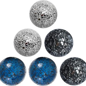 Juego de 6 bolas decorativas de vidrio de 3 pulgadas, globo de esfera de mosaico para artículos del hogar, bodacumpleaños, cuencos, jarrones, Juego de 6 bolas decorativas de vidrio de 3 pulgadas, globo de esfera de mosaico para artículos del hogar, bodacumpleaños, cuencos, jarrones,