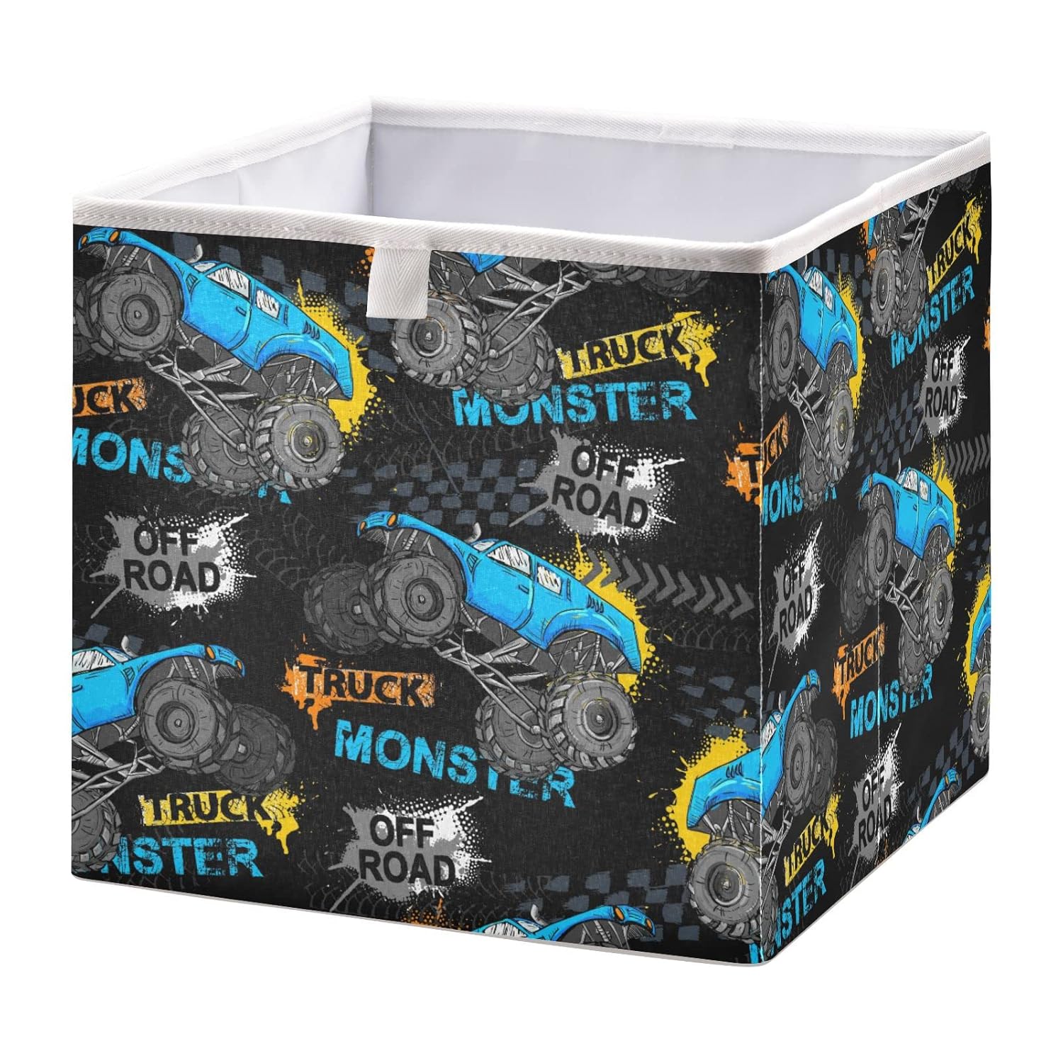 Monster Truck – Cubo de almacenamiento de neumáticos de camión, cubos de almacenamiento plegables impermeables para cubos organizadores de cubos
