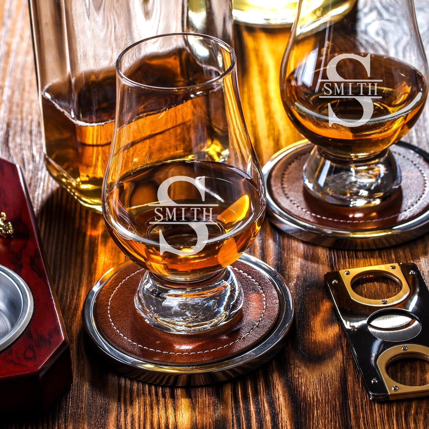 Par de vasos Glencairn grabados (regalo personalizado)
