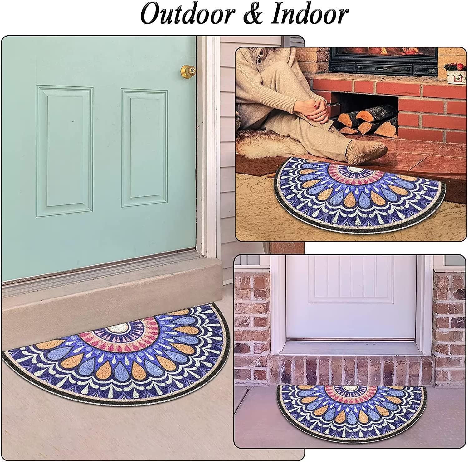 Alfombra de baño retro de estilo rural con gallo, medio círculo, alfombra de decoración del hogar, alfombra de entrada de bienvenida para interiores