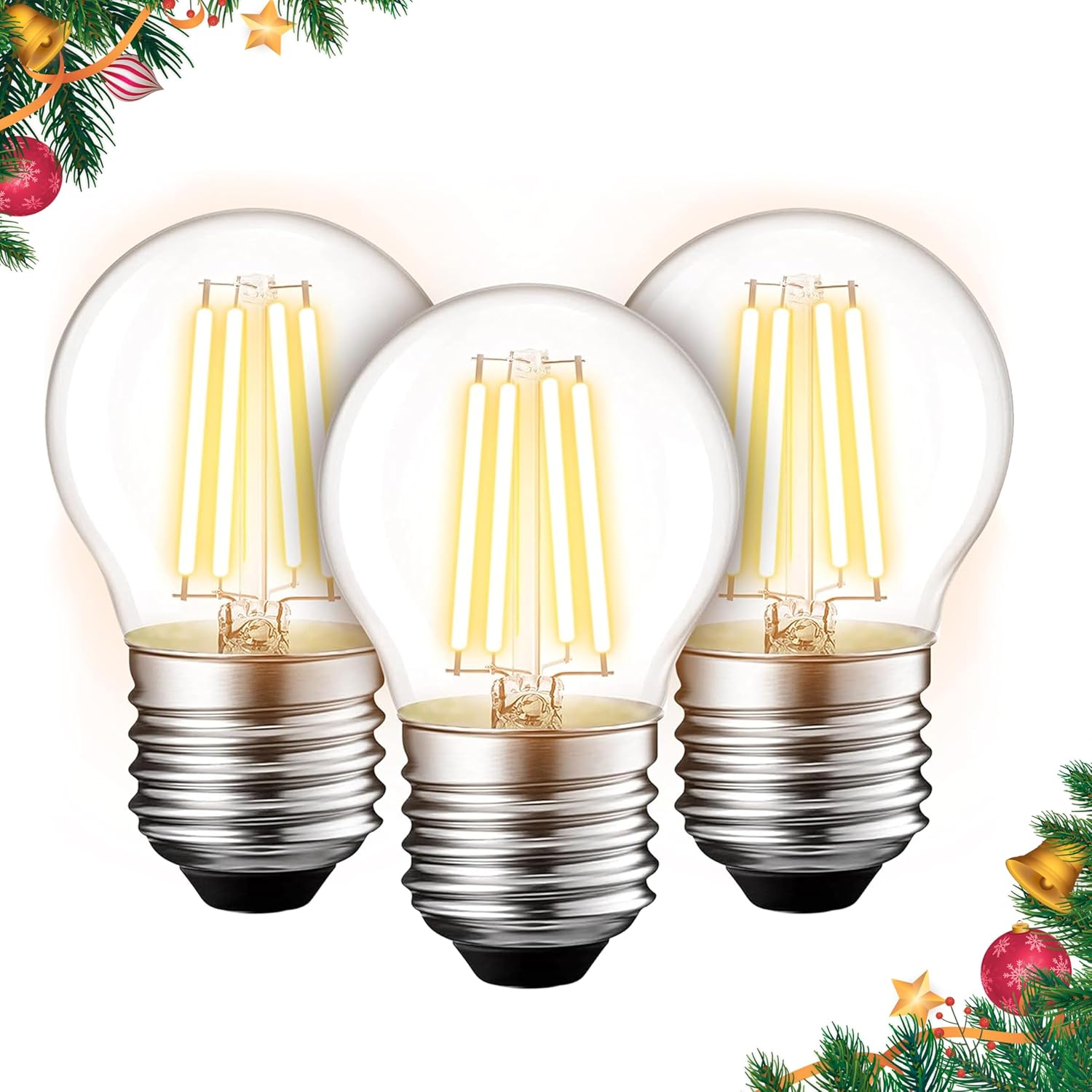 BlueStars Bombilla LED G45 E26 Edison de 120 V 5 W (equivalente a 60 vatios), luz blanca cálida de 2700 K, 550 lm, no regulable, para lámparas