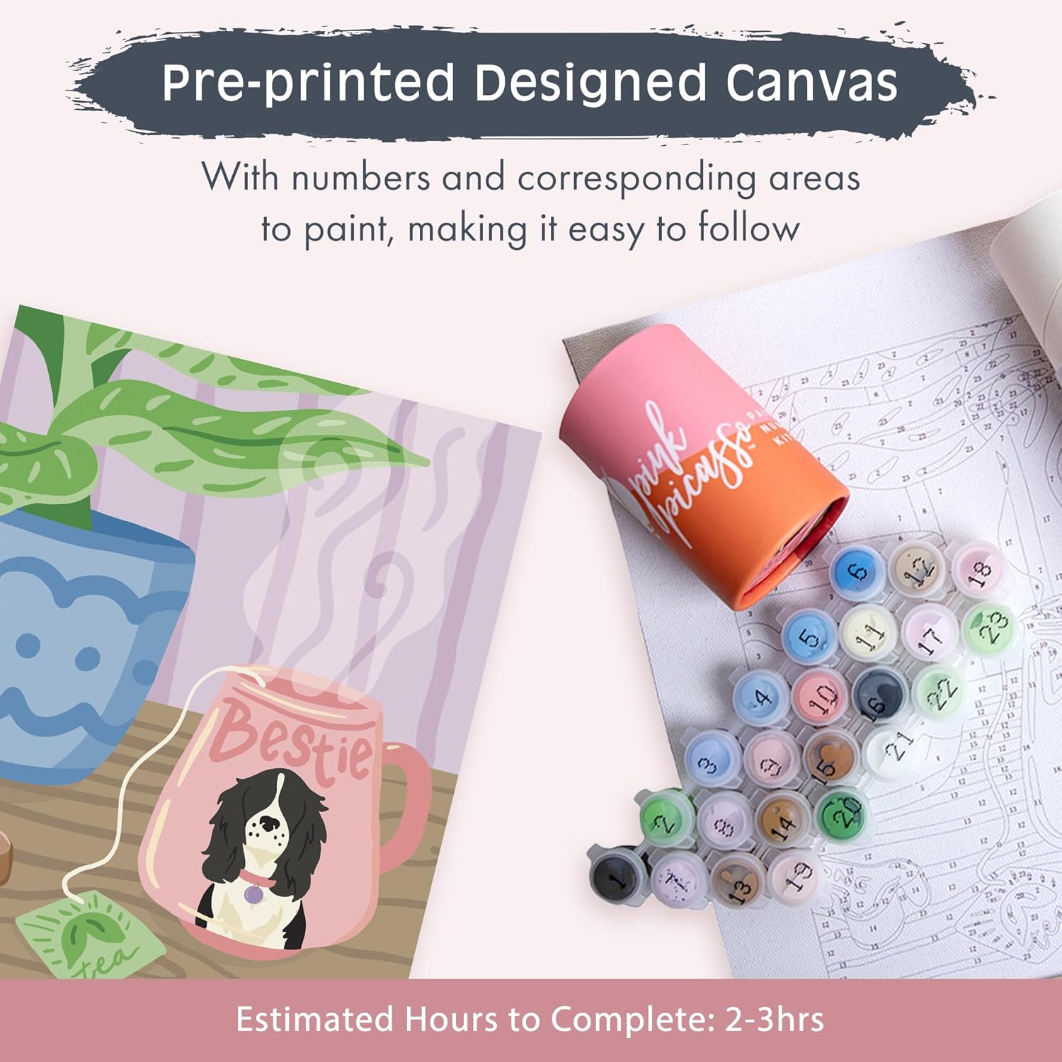 Pink Picasso Kits de colección de cuidado personal de pintura por números para adolescentes, preadolescentes, adultos y principiantes  Kit de