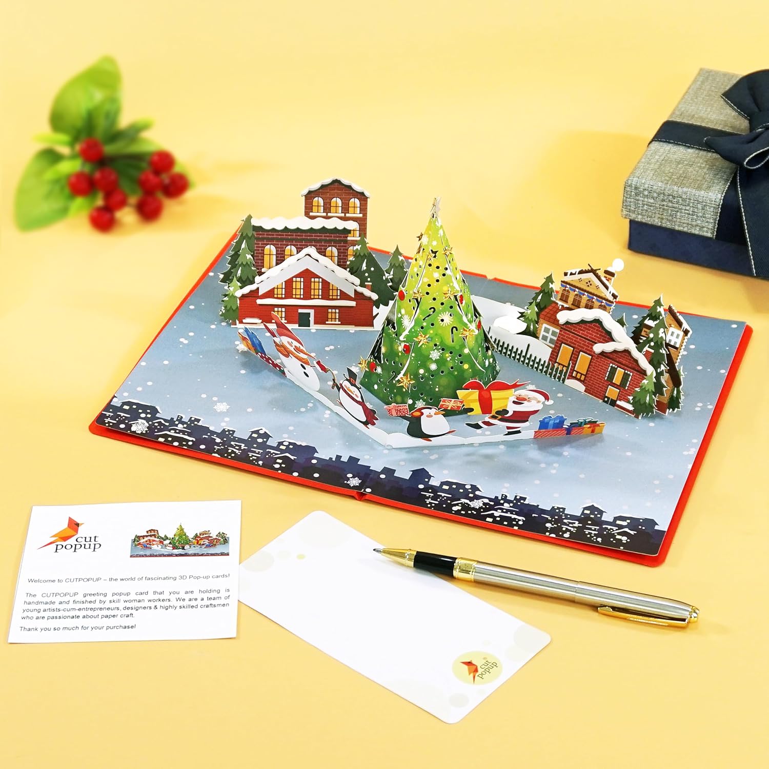 CUTPOPUP – Tarjeta de felicitación de Navidad emergente, 3D de Navidad, Año Nuevo, Navidad (noche de Navidad)