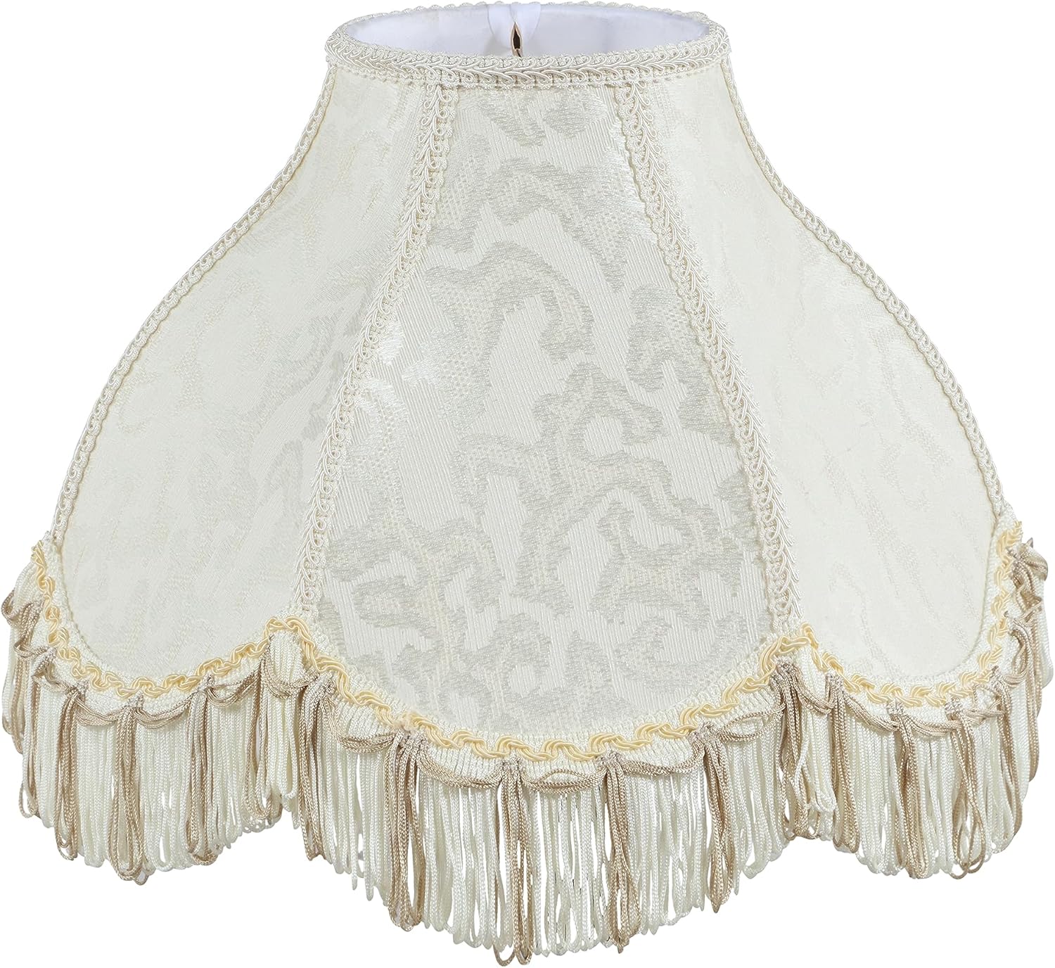 Aspen Creative 30335 Pantalla de lámpara de araña con forma de campana de vieira de transición en color marfil, (5 x 13 x 9 12 pulgadas)