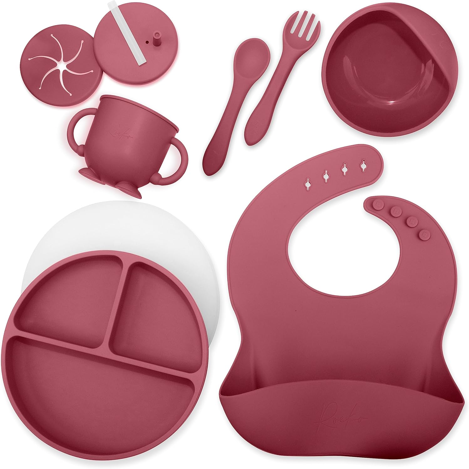 Baby Led Weaning – Set de alimentación de silicona para bebés – Suministros de destete LED para bebés – Utensilios de destete LED para bebés –