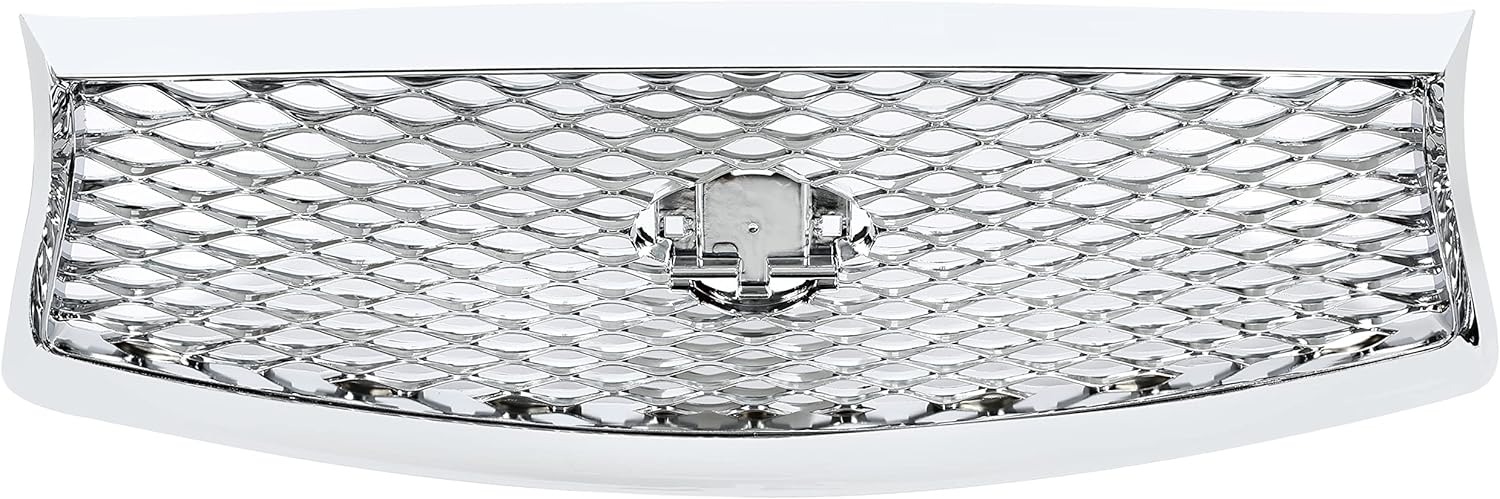 HECASA Rejilla de parachoques delantero compatible con Infiniti Q50 2014-2017 parrilla central de malla cromada plateada