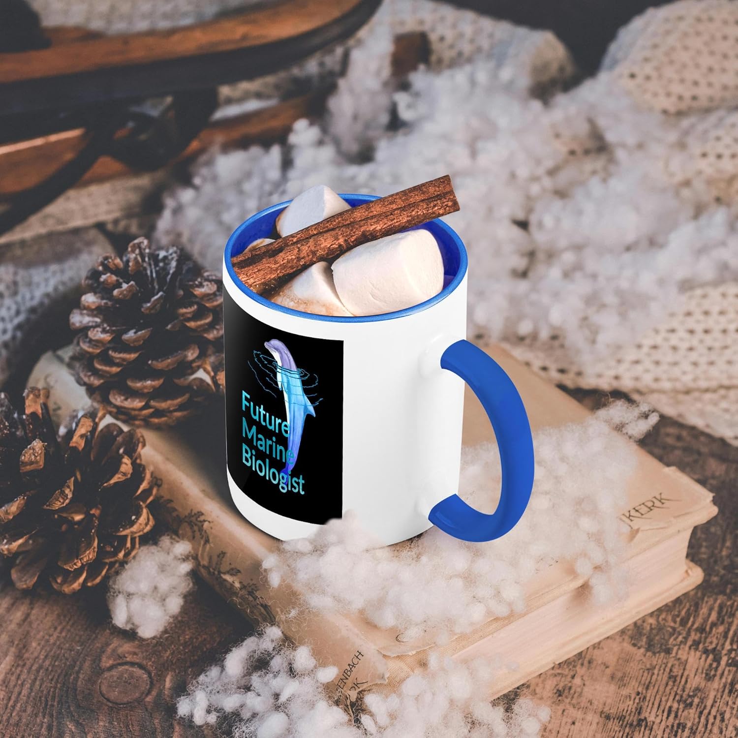 3dRose, 11oz Two-Tone Blue Mug, BlueWhite