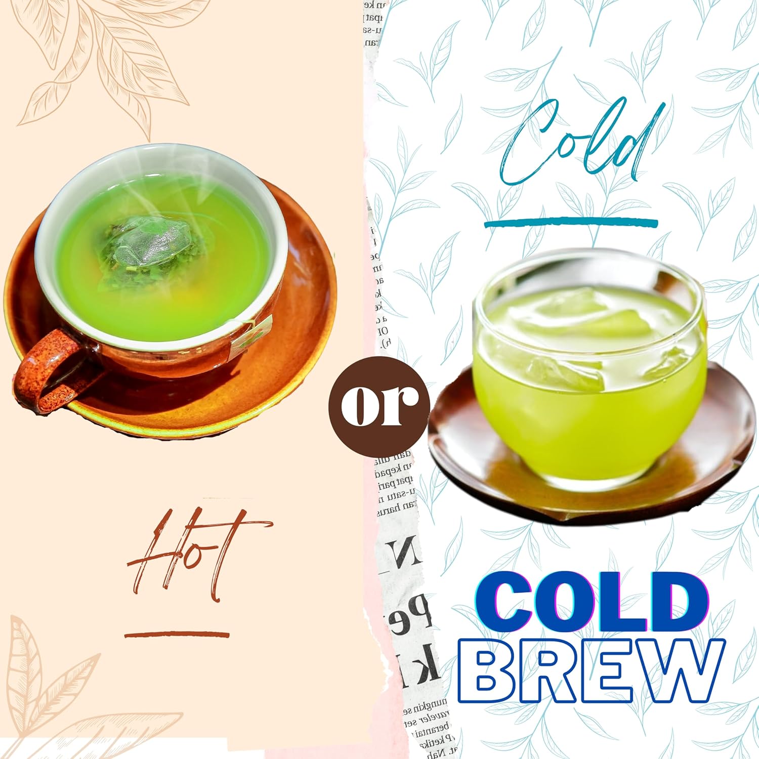 Satoen Bolsas de té verde Matcha  Preparación caliente y fría  Bolsas de té verde Komachi de Sencha y polvo matcha de grado ceremonial  50 bolsas