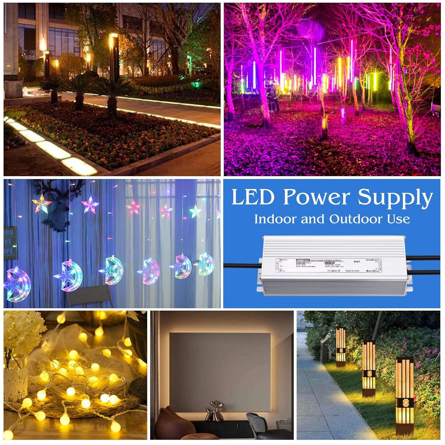 Fuente de alimentación del controlador LED 24V 150W IP67 impermeable AC 90-130V 6.25A a DC 24V Adaptador de transformadores de bajo voltaje para