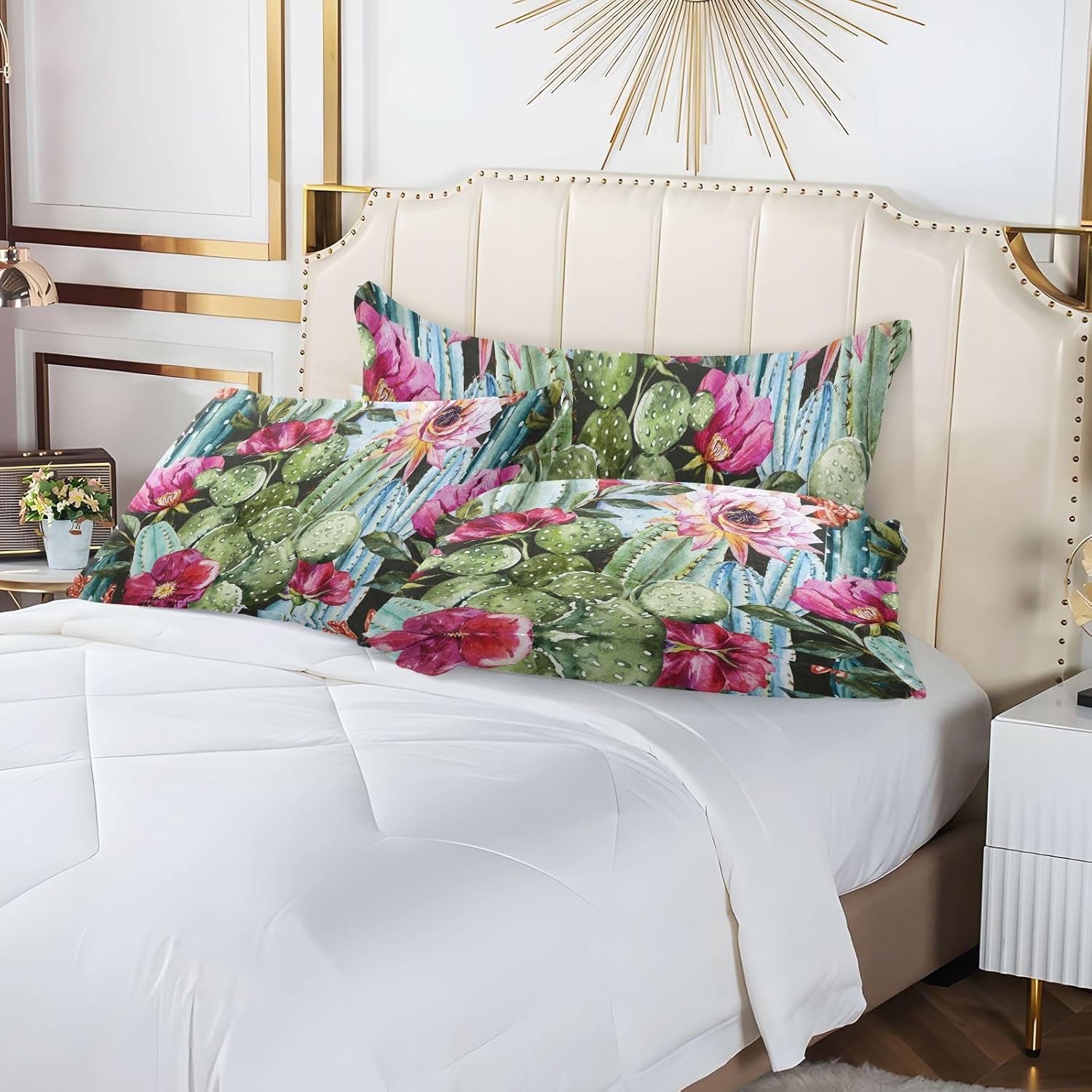 Fundas de almohada de terciopelo con diseño de cactus tropicales y suculentas, fundas de almohada suaves, fundas de cojín cómodas, almohadas