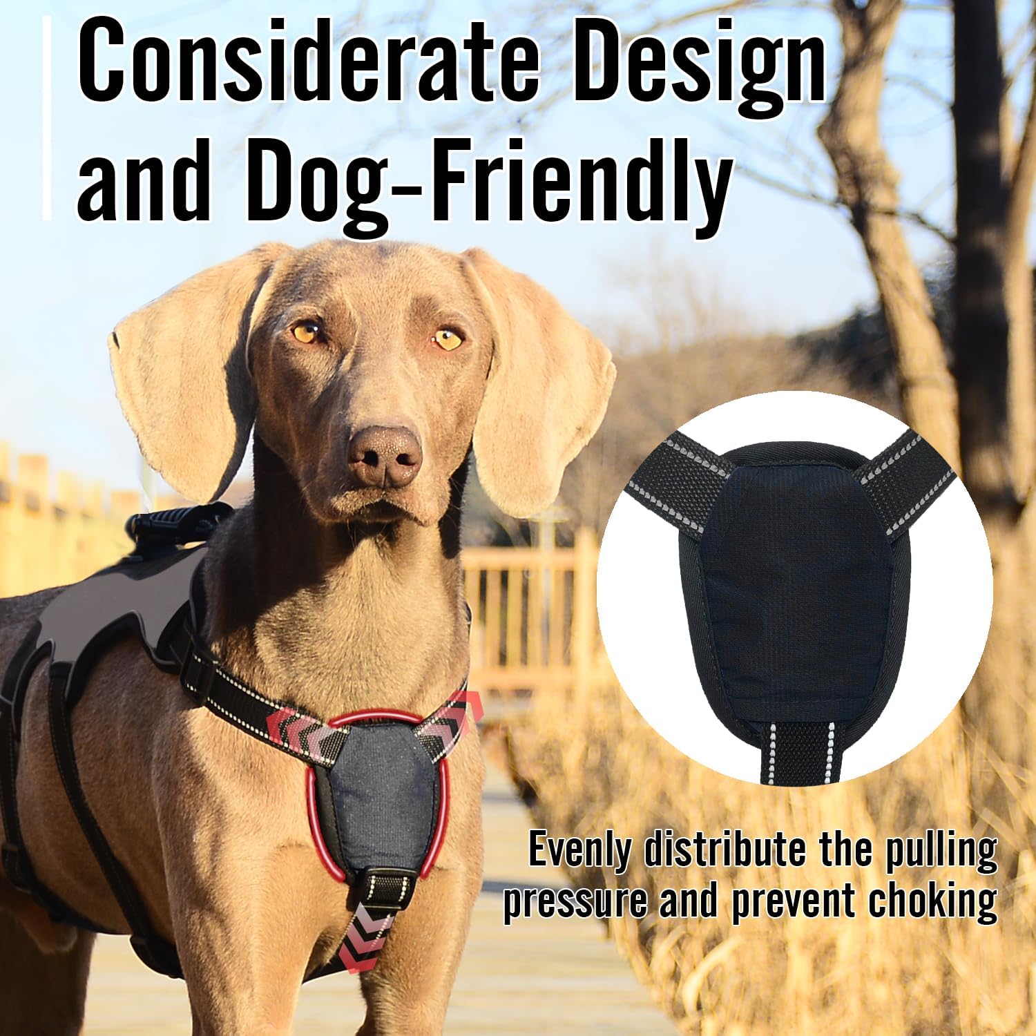 Arnés para perro a prueba de escapes, chaleco reflectante ajustable sin tirones con asa de elevación y clip para correa, arnés de cuerpo completo