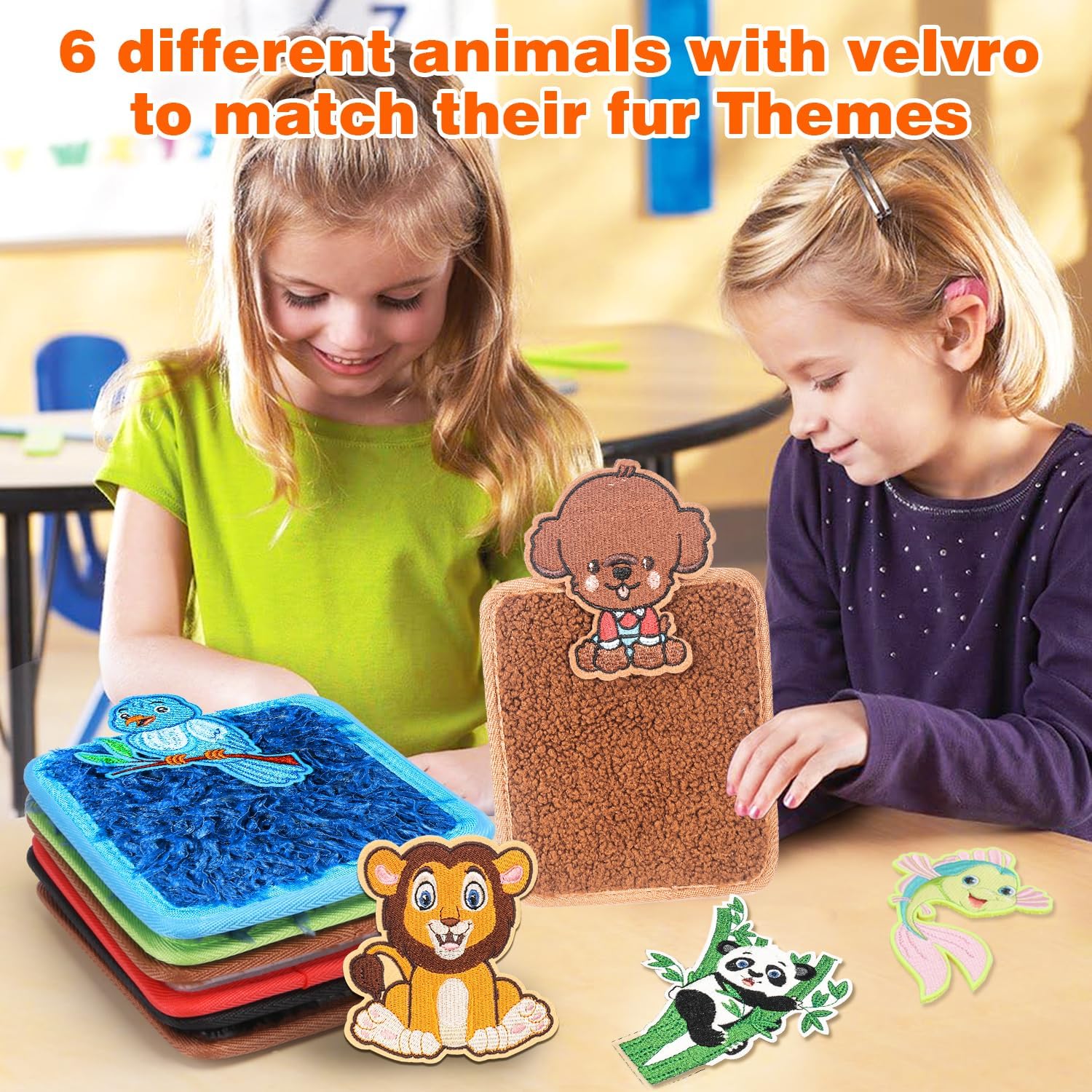 Juguetes sensoriales de rompecabezas para niños pequeños, 6 piezas 2 en 1 de animales de bebé, mini alfombrillas sensoriales con rompecabezas para