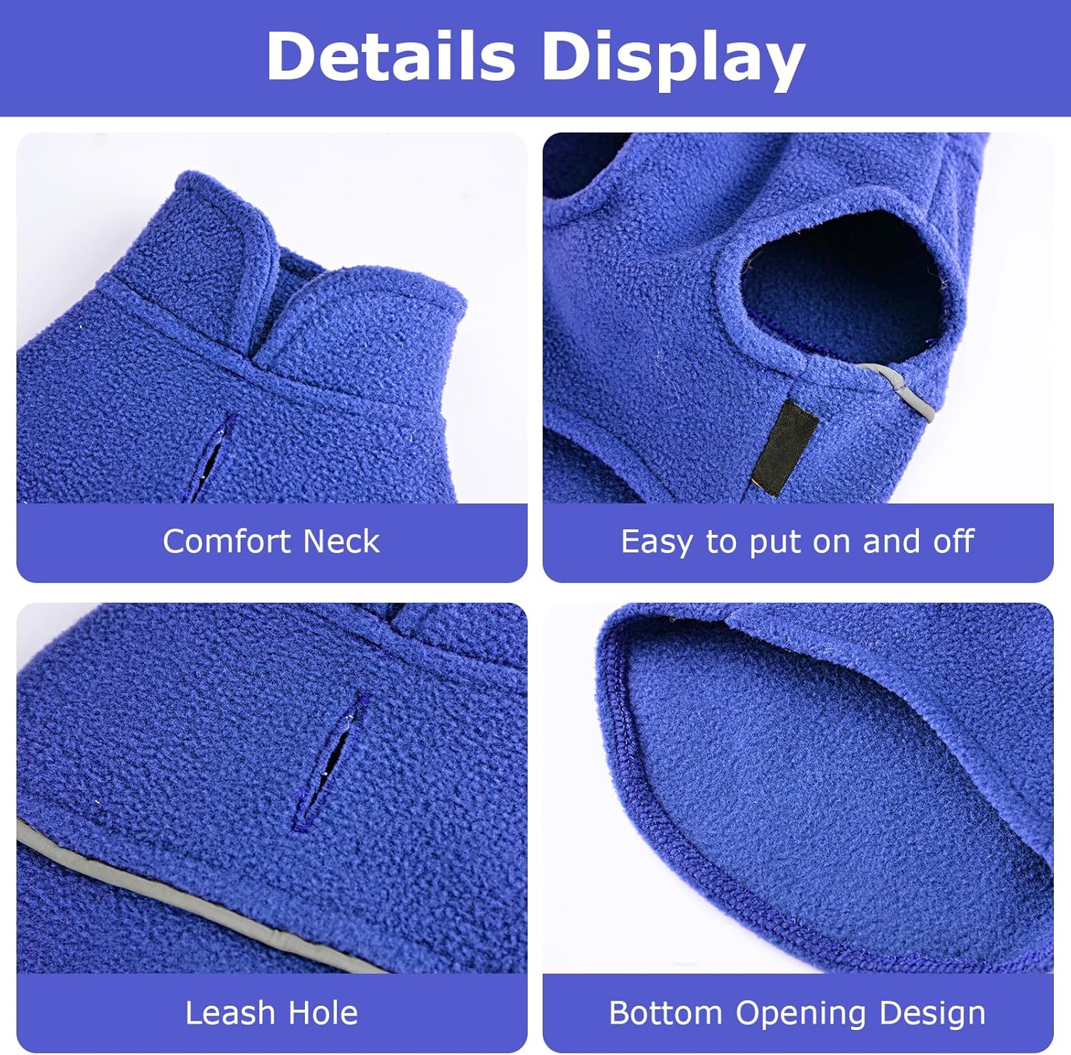 Suéteres para perros pequeños, suéter de forro polar para perros con rayas reflectantes para mascotas, ropa para cachorros, chihuahua, chihuahua,