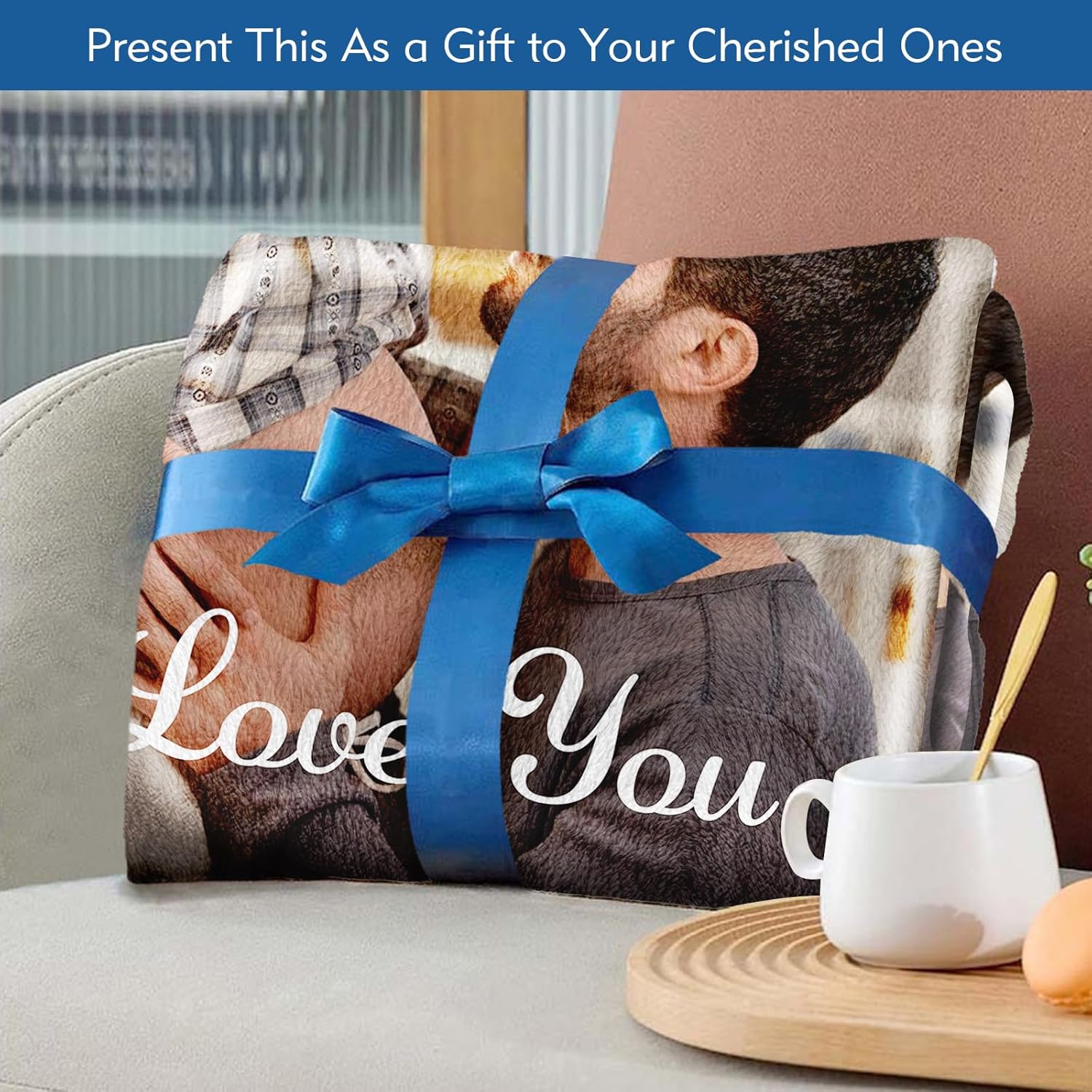 MeMoShe Regalos para parejas, manta personalizada de doble cara con fotos, regalos de cumpleaños para novio, novia, manta personalizada de franela