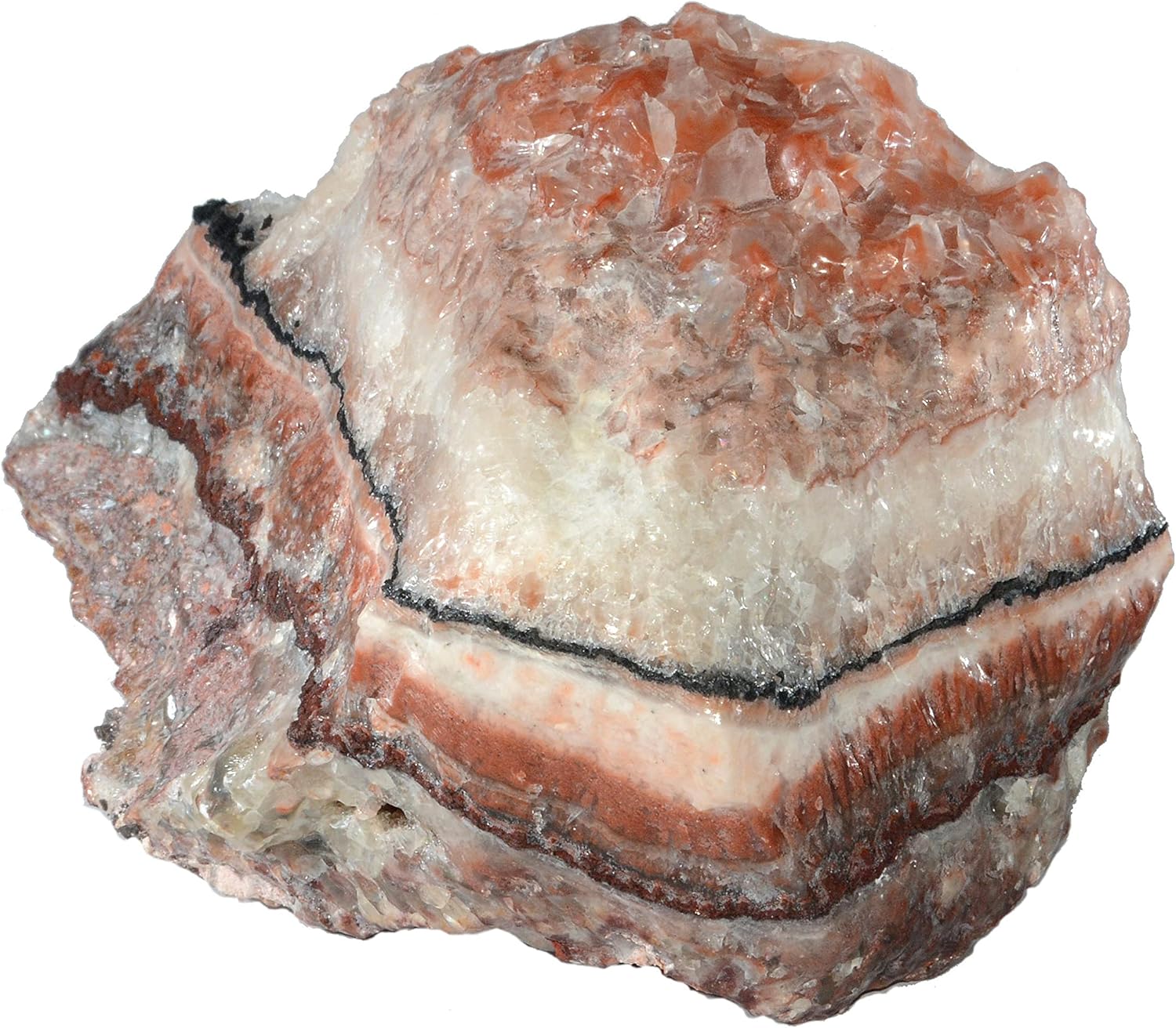 Mineralist Colección de piedras curativas de cristal, rosa con bandas de calcita, rocas naturales de 4 libras, racimos de cristal de cuarzo de alta