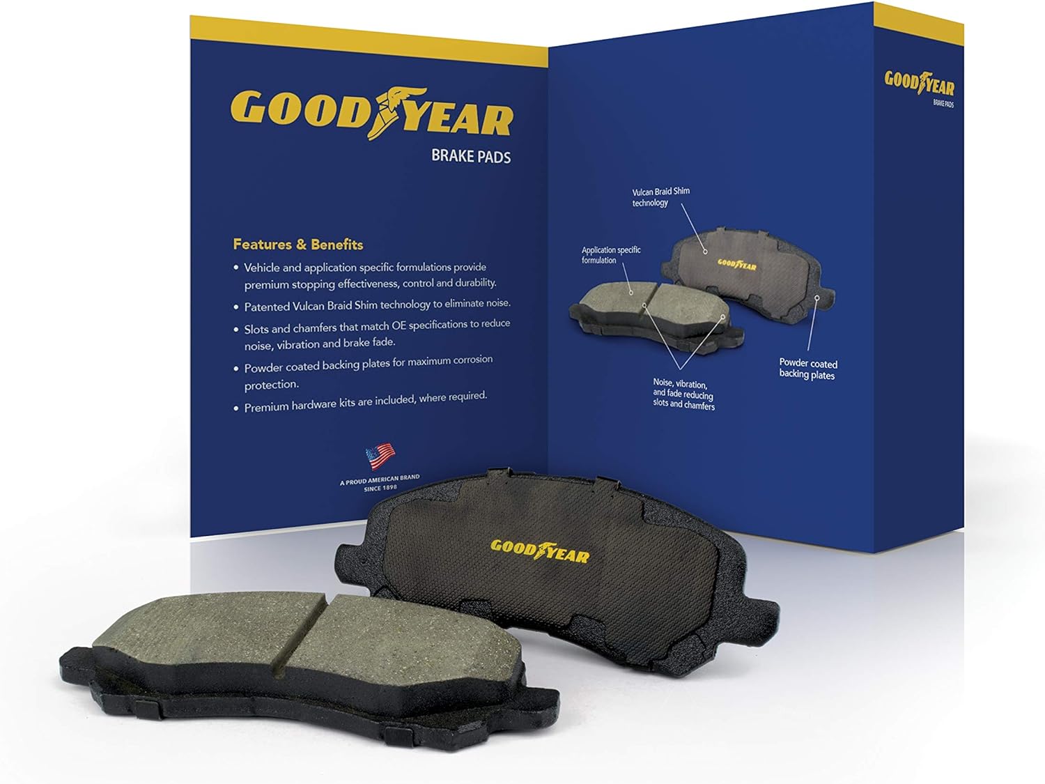 Goodyear Frenos GYD394  Pastillas de freno delanteras semimetálicas premium para Jaguar Vanden Plas 04-98, XJ12 96-95, XJ6 97-90, XJ8 1998, XJR