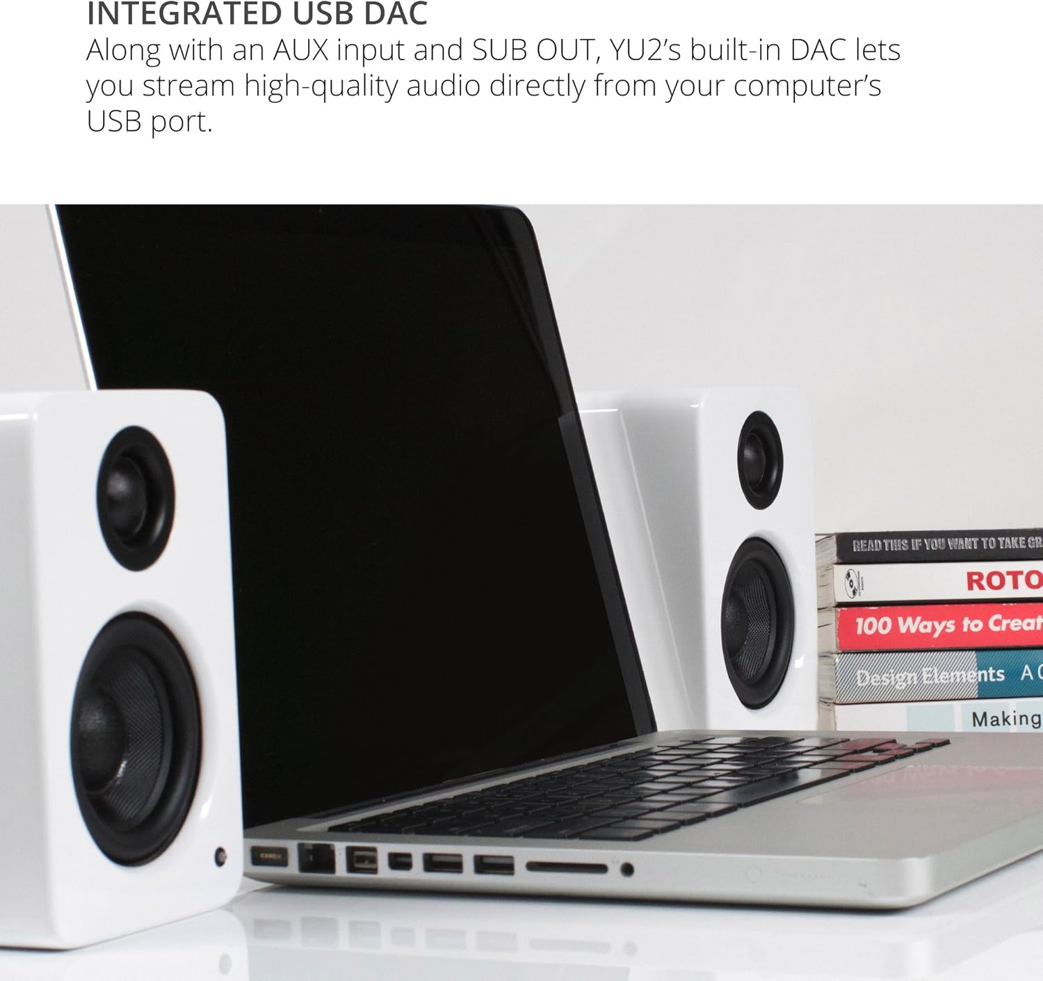 Kanto YU2 Altavoces de escritorio para juegos de PC  Controladores compuestos de 3 pulgadas  Tweeter de cúpula de seda de 34 pulgadas  Amplificador