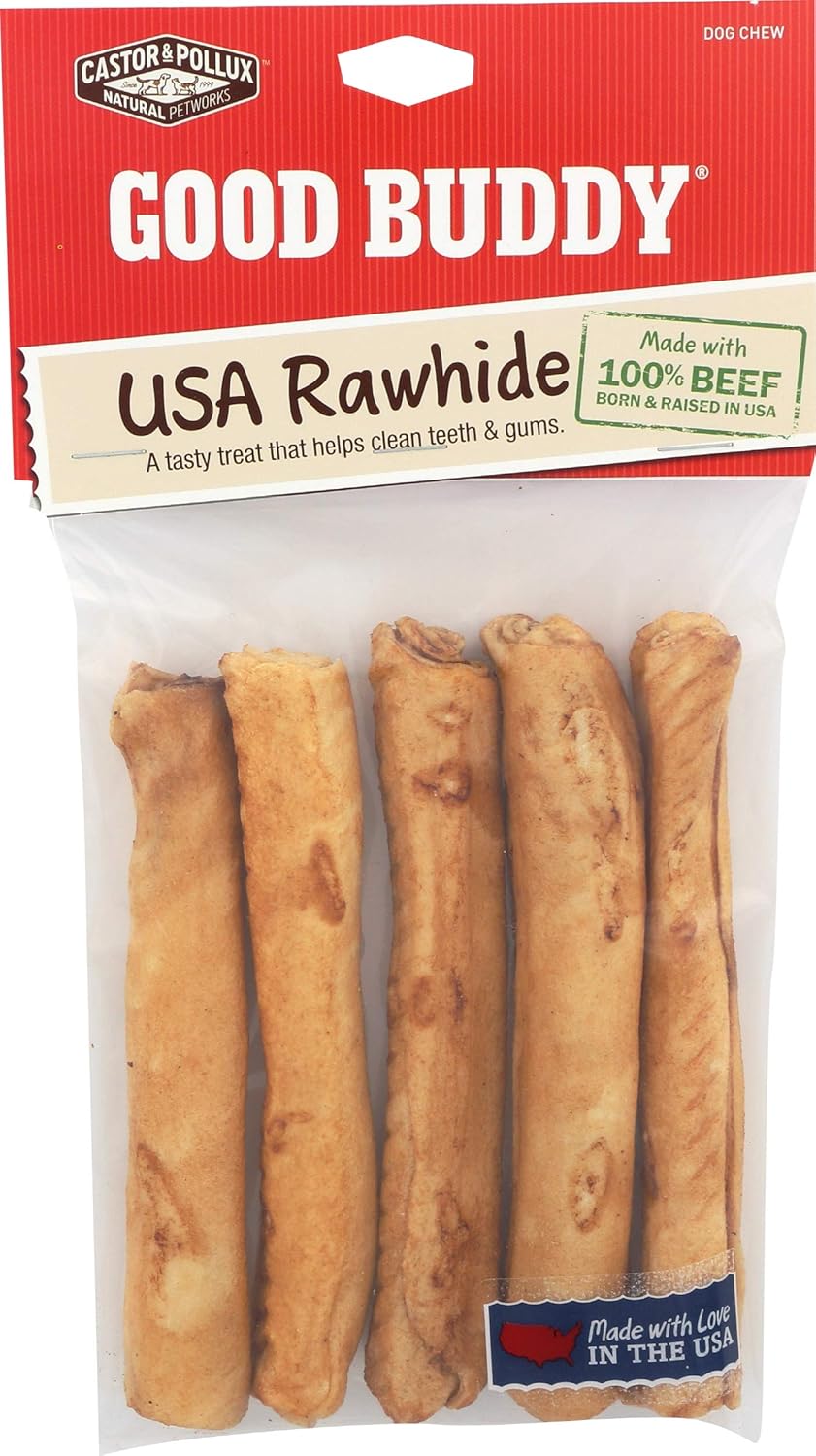 Castor & Pollux, Dog Good Buddy Sticks Rawhide USA 5 pulgadas, 5 unidades