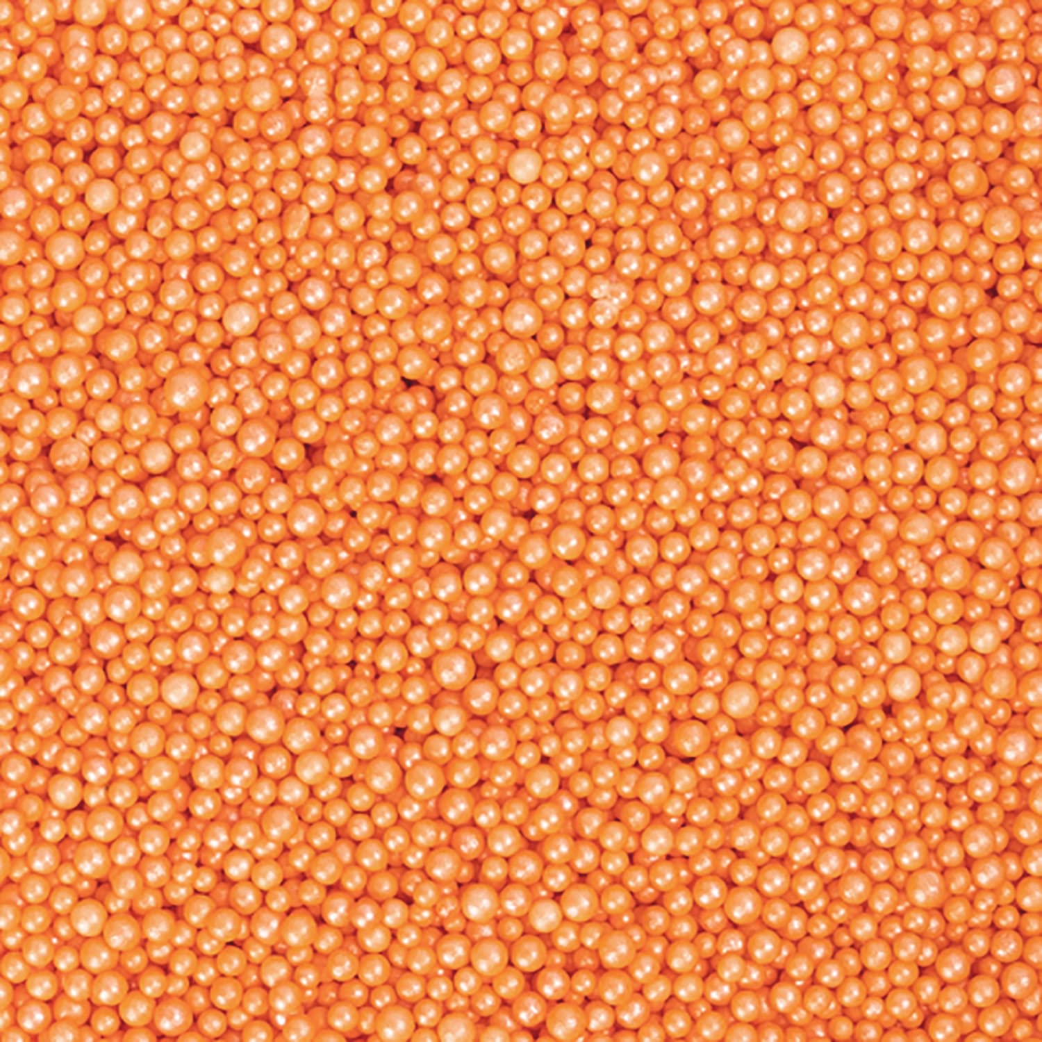 BAKELL Krazy Sprinkles – Mini cuentas de perlas color naranja claro, 100% comestibles de grado alimenticio, sin gluten, sin nueces, para pasteles,