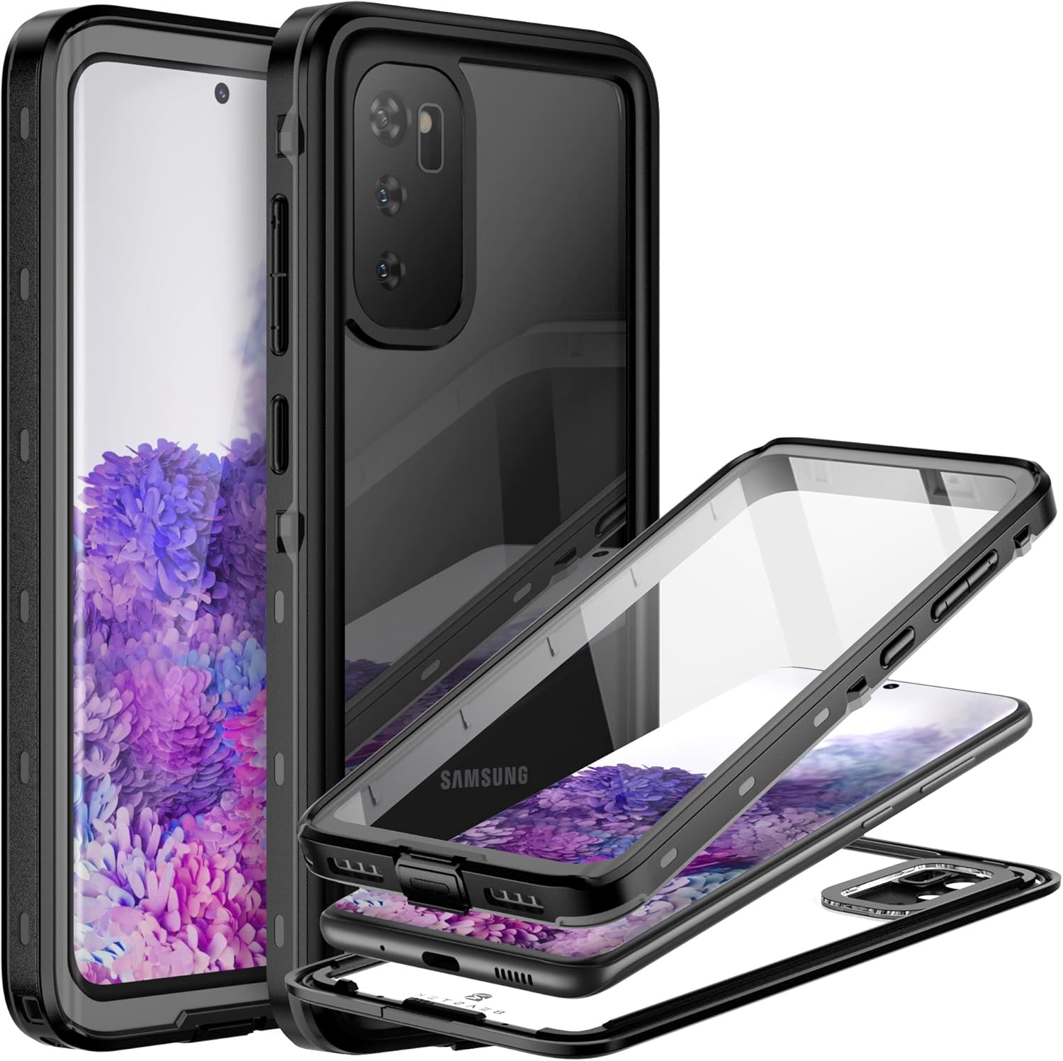 BEASTEK Funda impermeable para Galaxy S20, serie TRE a prueba de golpes, a prueba de polvo, IP68, funda submarina con protector de pantalla
