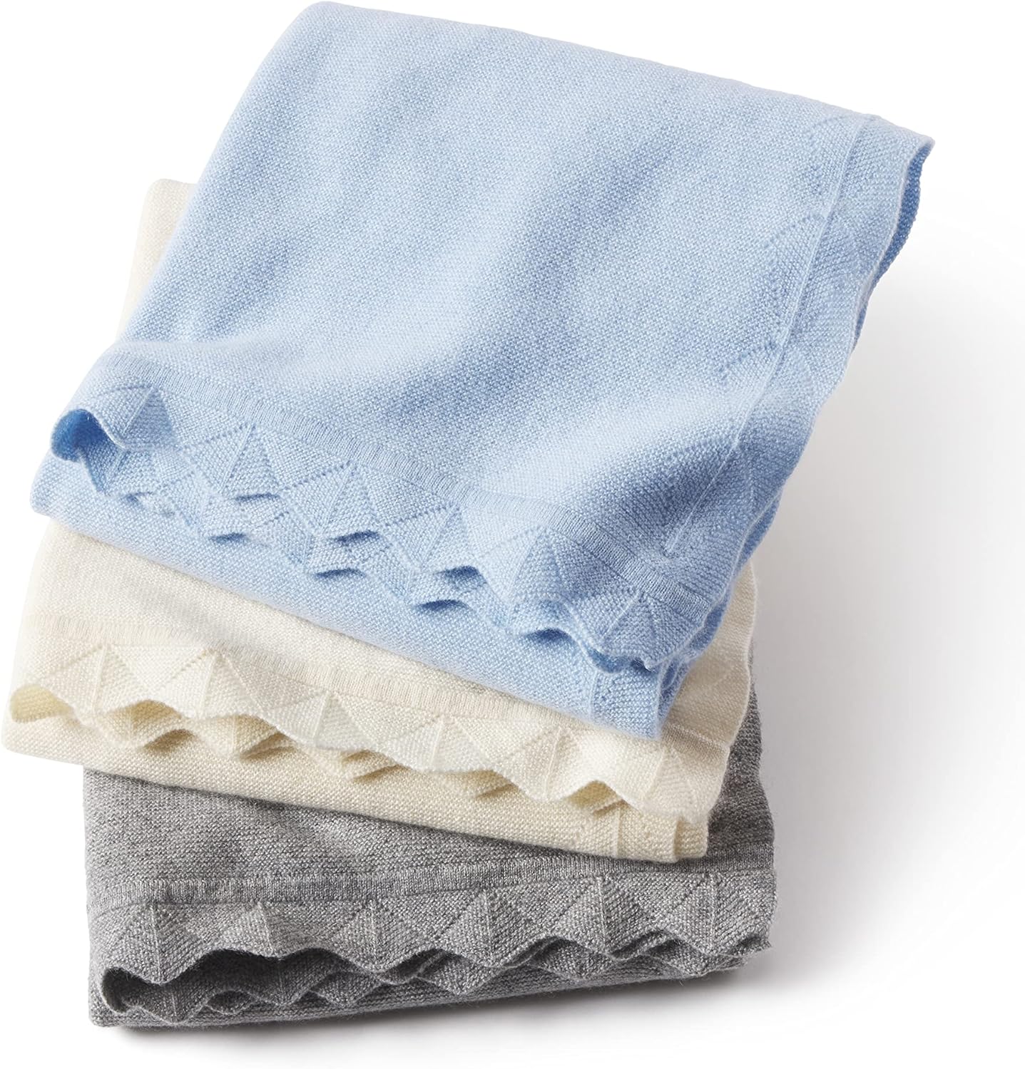 State Cashmere Luxe – Manta ligera con dobladillo festoneado, 100% cachemira pura, manta decorativa ultra suave para sofá, sofá y cama (azul bella,