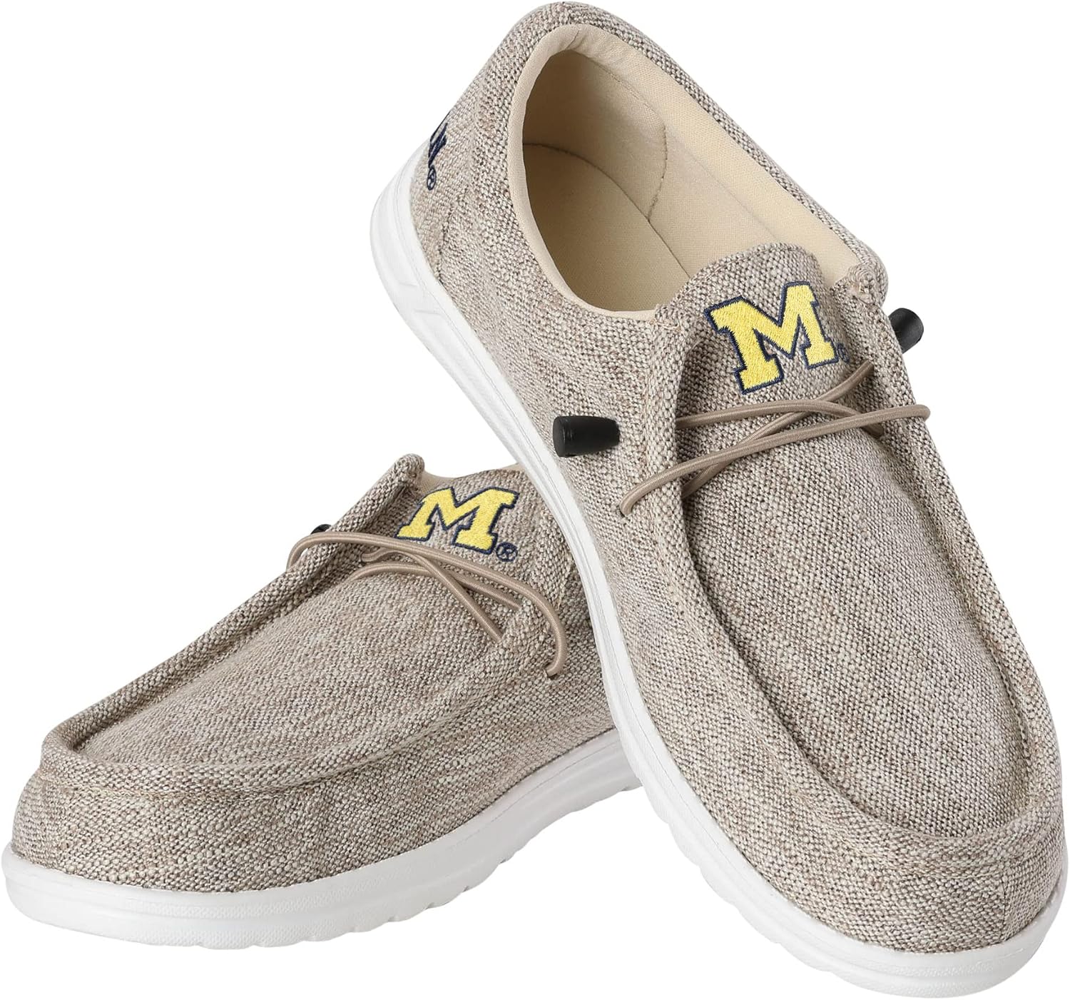FOCO Men’s NCAA College Team Logo Lightweight Loafers Lace Up Cotton Knit Shoes