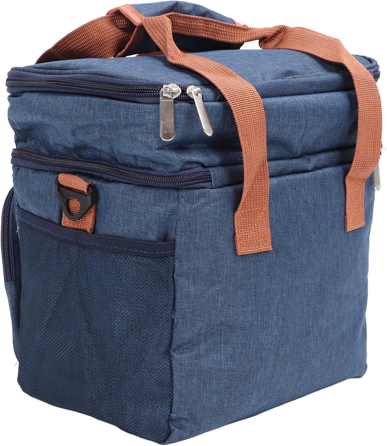 TOPINCN Bolsa de almuerzo a prueba de fugas, bolsa de almuerzo con 2 cubiertas, gran capacidad, impermeable, a prueba de fugas, 2 vías, con