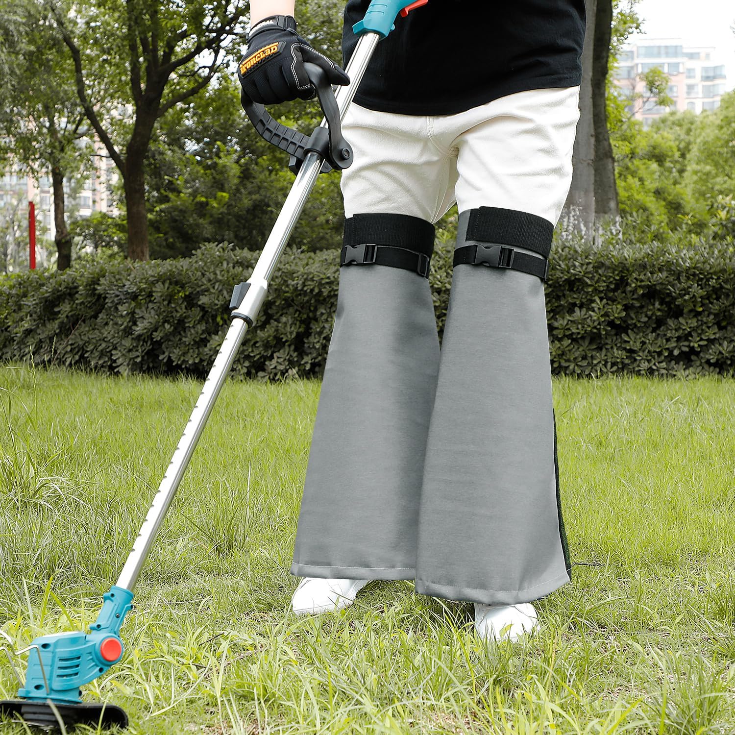 ZELARMAN Protectores de piernas para recortar, tapas de piernas que comen malezas, espinilleras cortadoras de cepillo, polainas de cepillo para