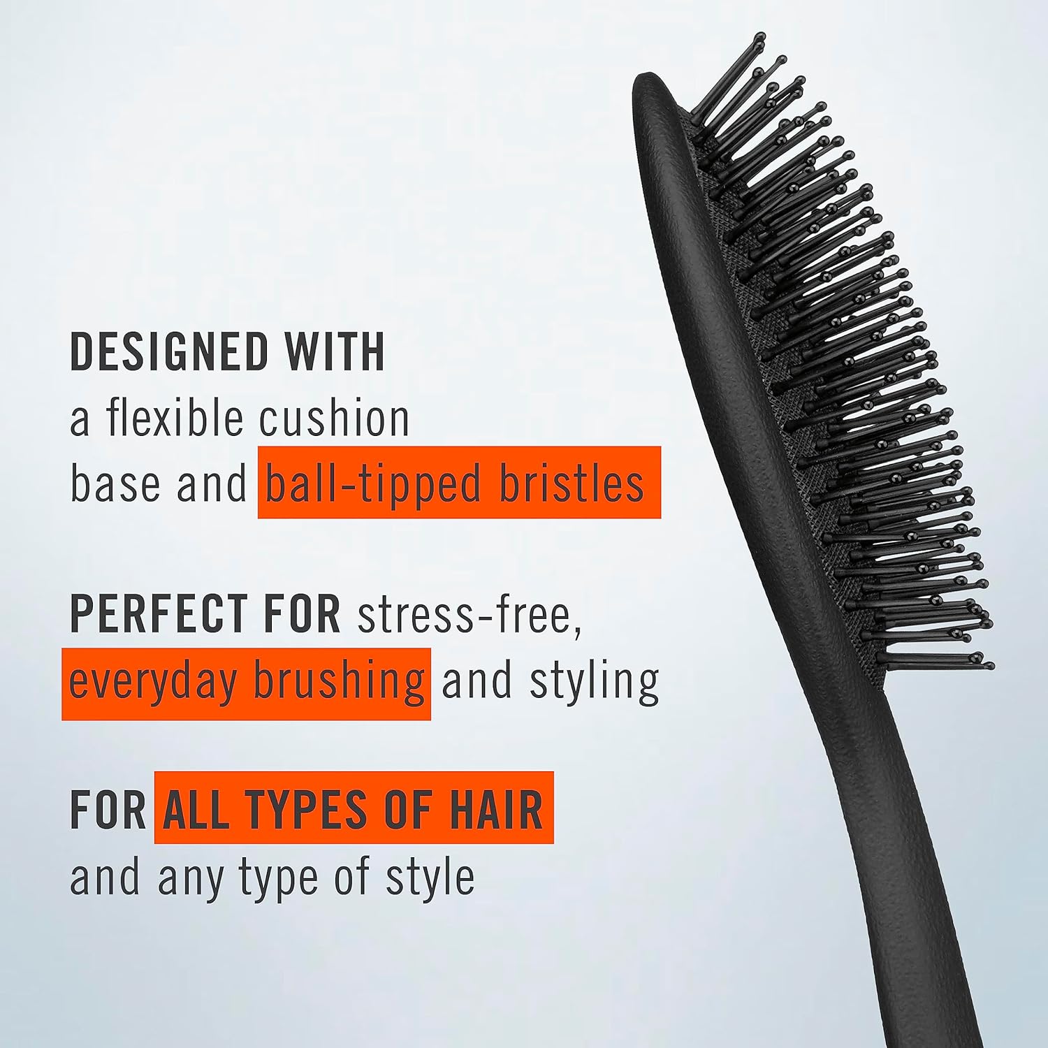 Conair MAN Cepillo de pelo para hombre, cepillo de pelo para hombre para cepillado diario con cerdas de alambre y base de cojín, cepillo para todo