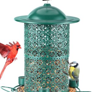 Comedero para pájaros para colgar al aire libre, 7 libras15 tazas de gran capacidad con 3 tazas de agua y percha circular de 360, comedero para Comedero para pájaros para colgar al aire libre, 7 libras15 tazas de gran capacidad con 3 tazas de agua y percha circular de 360, comedero para