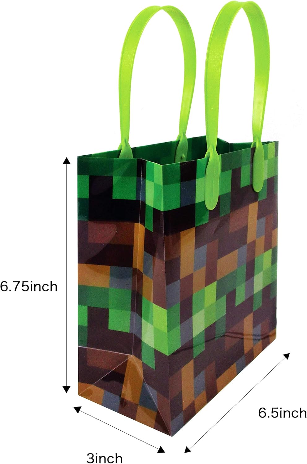 TINYMILLS Pixel Miner – Juego de 60 piezas (12 bolsas de golosinas con asas, 24 sellos de tinta automática para niños, 12 lápices multipunto, 12