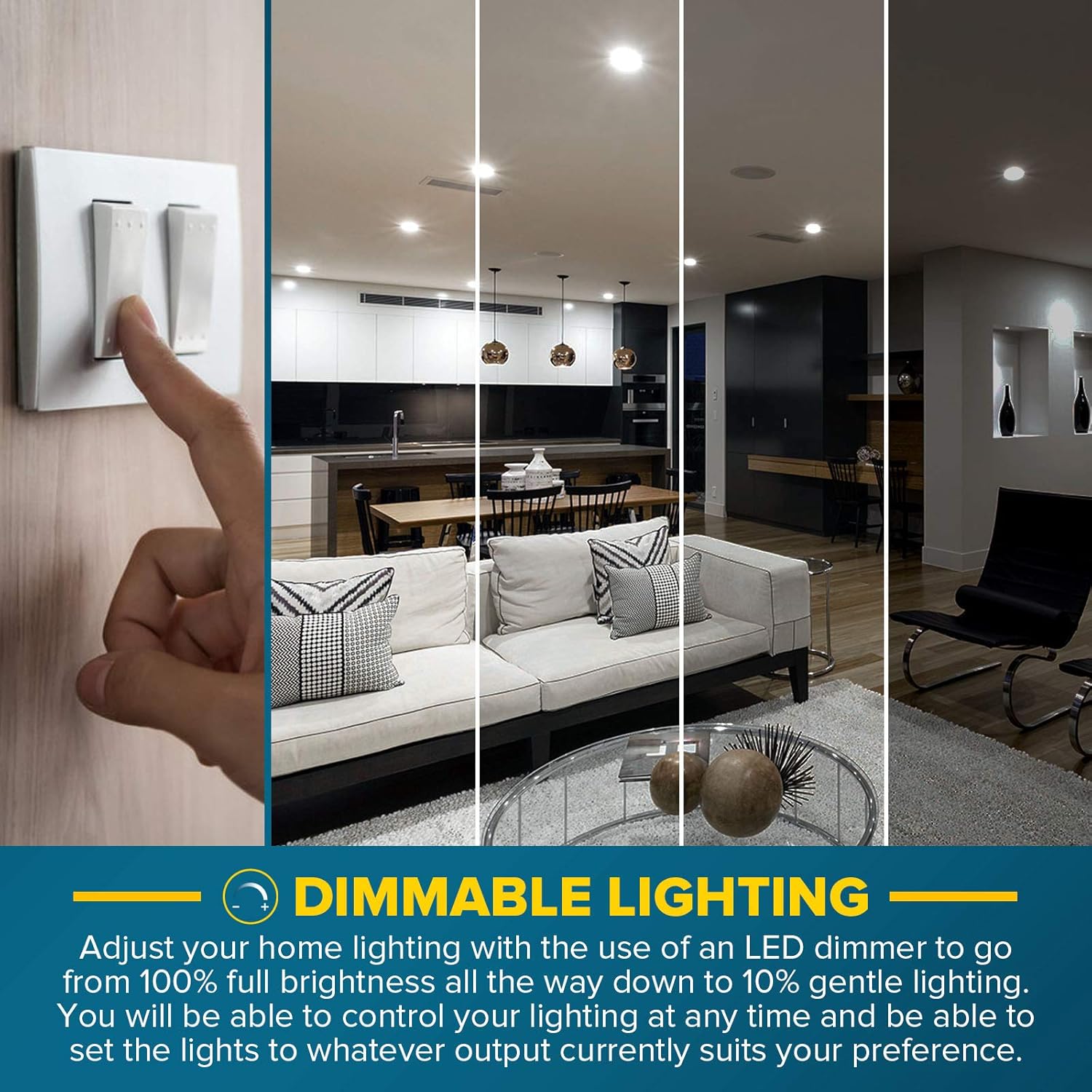 SUNPERIAN Paquete de 12 bombillas LED BR30, 8.5 W  65 W, 3500 K blanco natural, 800 lúmenes, bombillas de inundación regulables para latas