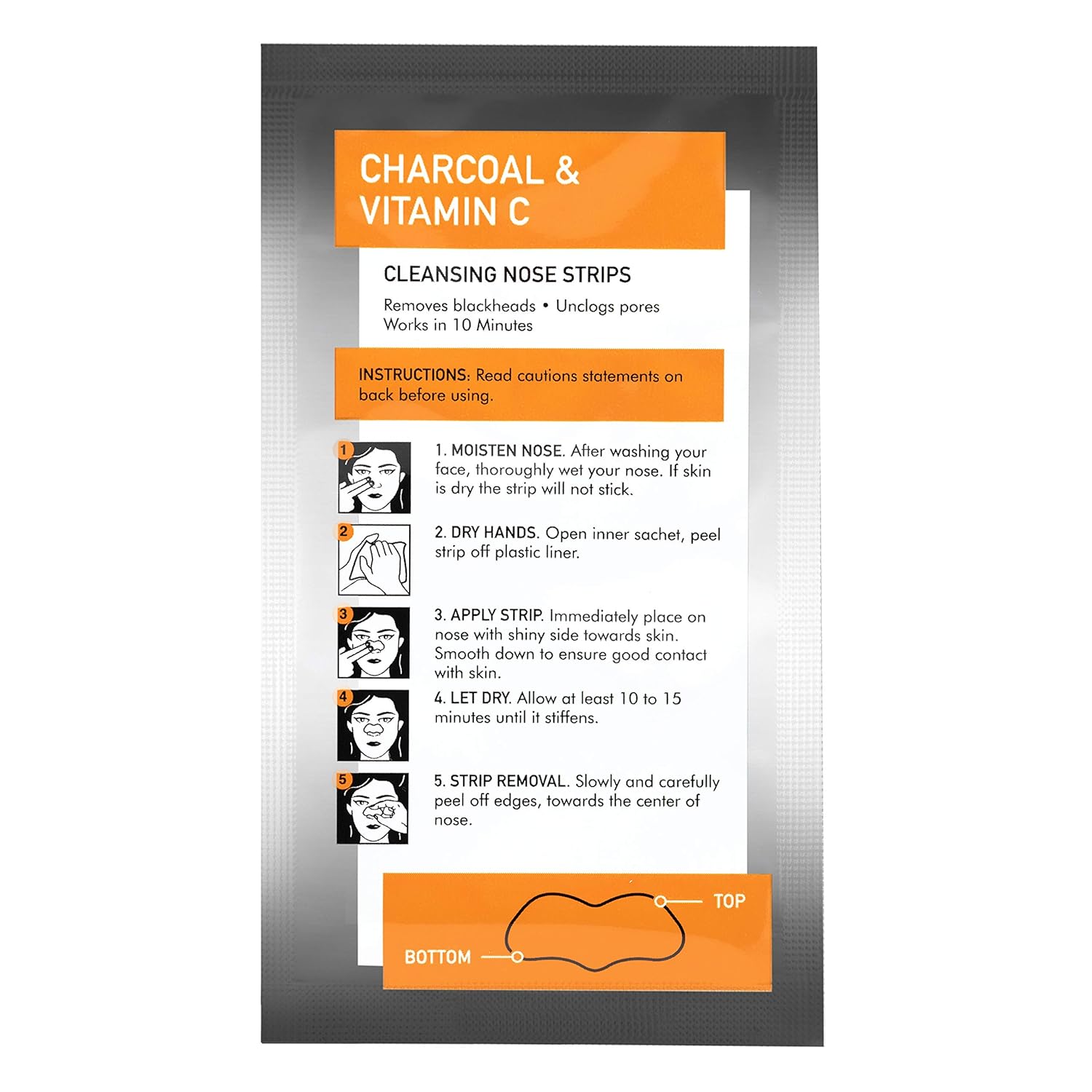 Global Beauty Care 18 tiras de limpieza de nariz de carbón activado y vitamina C tiras nasales para eliminación de puntos negros, tiras removedoras
