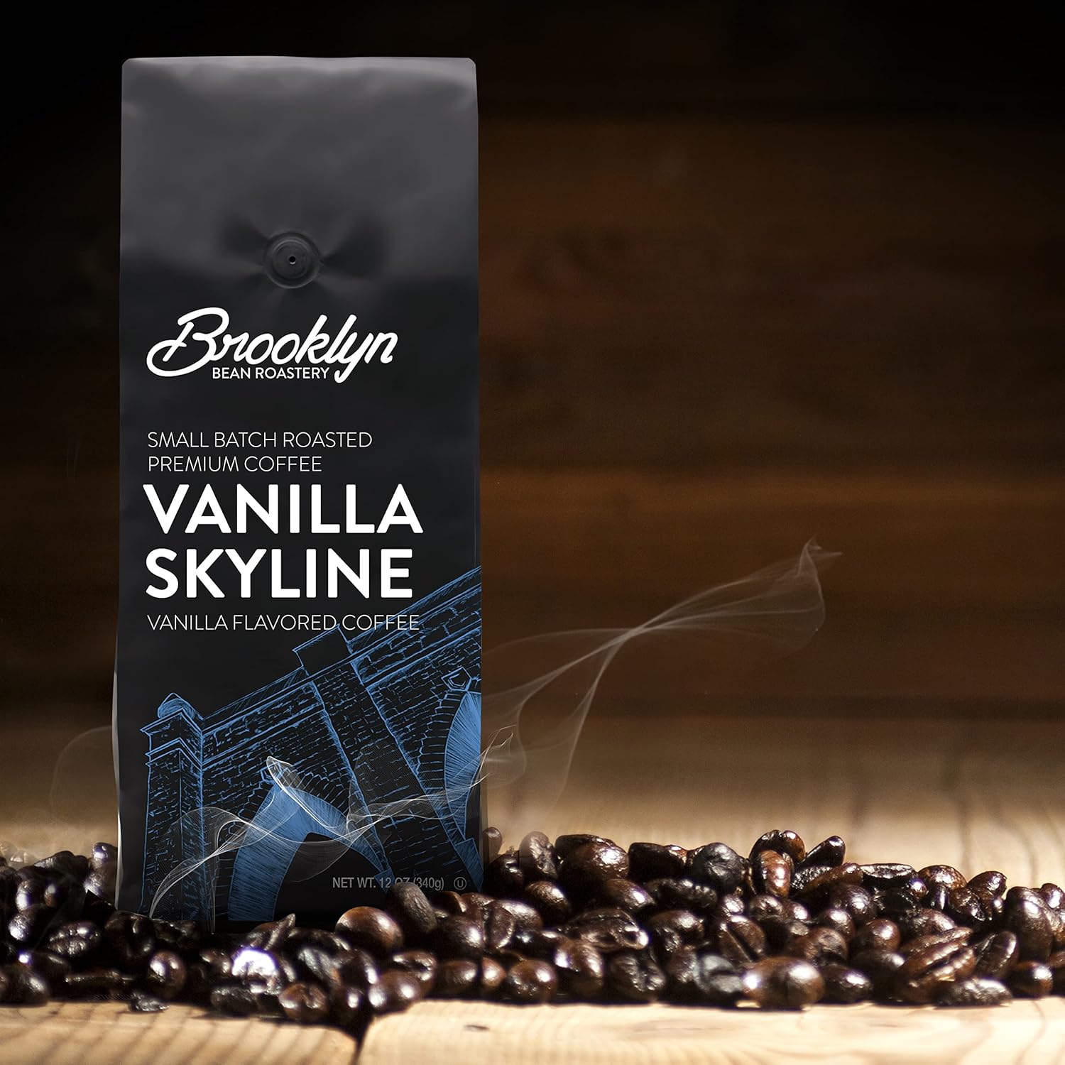Brooklyn Beans Paquete variado de café molido en bolsas, tostado claro, medio oscuro y saborizado, paquete de 12 onzas, 72 onzas, (paquete de 6)