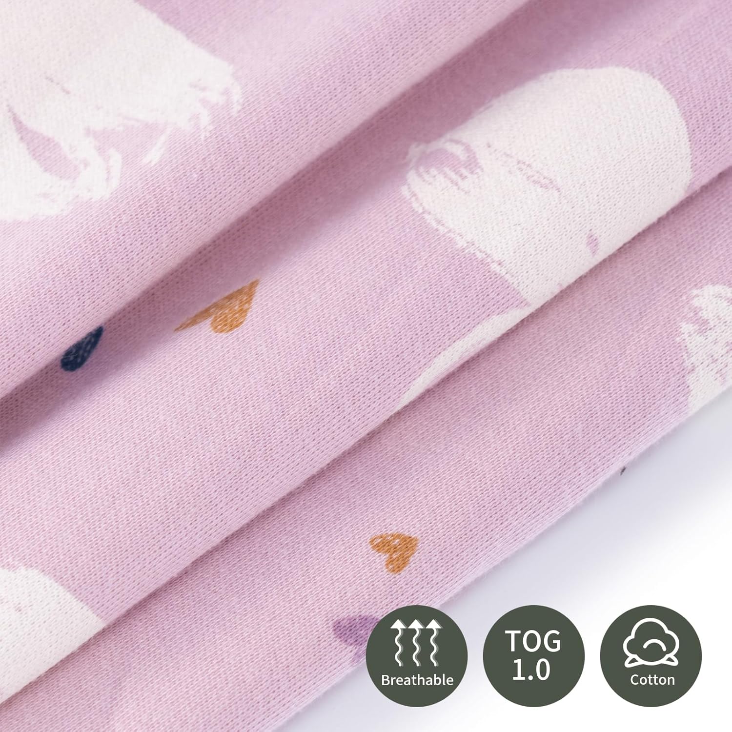 insular Paquete de 2 mantas de algodón para bebé, saco de dormir con cremallera de 2 vías para niños y niñas, unisex