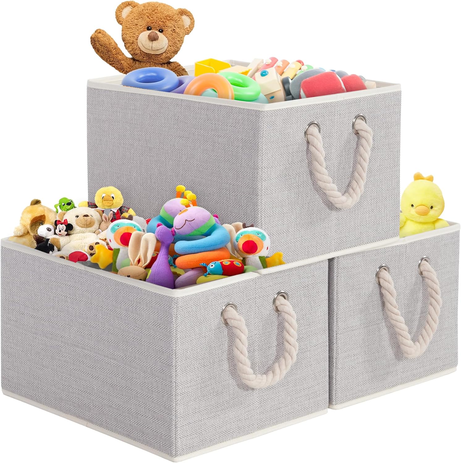 STORAGEIDEAS JUMBO – Cubos de almacenamiento plegables con asas, cestas de almacenamiento decorativas para organización de estantes, cajas de