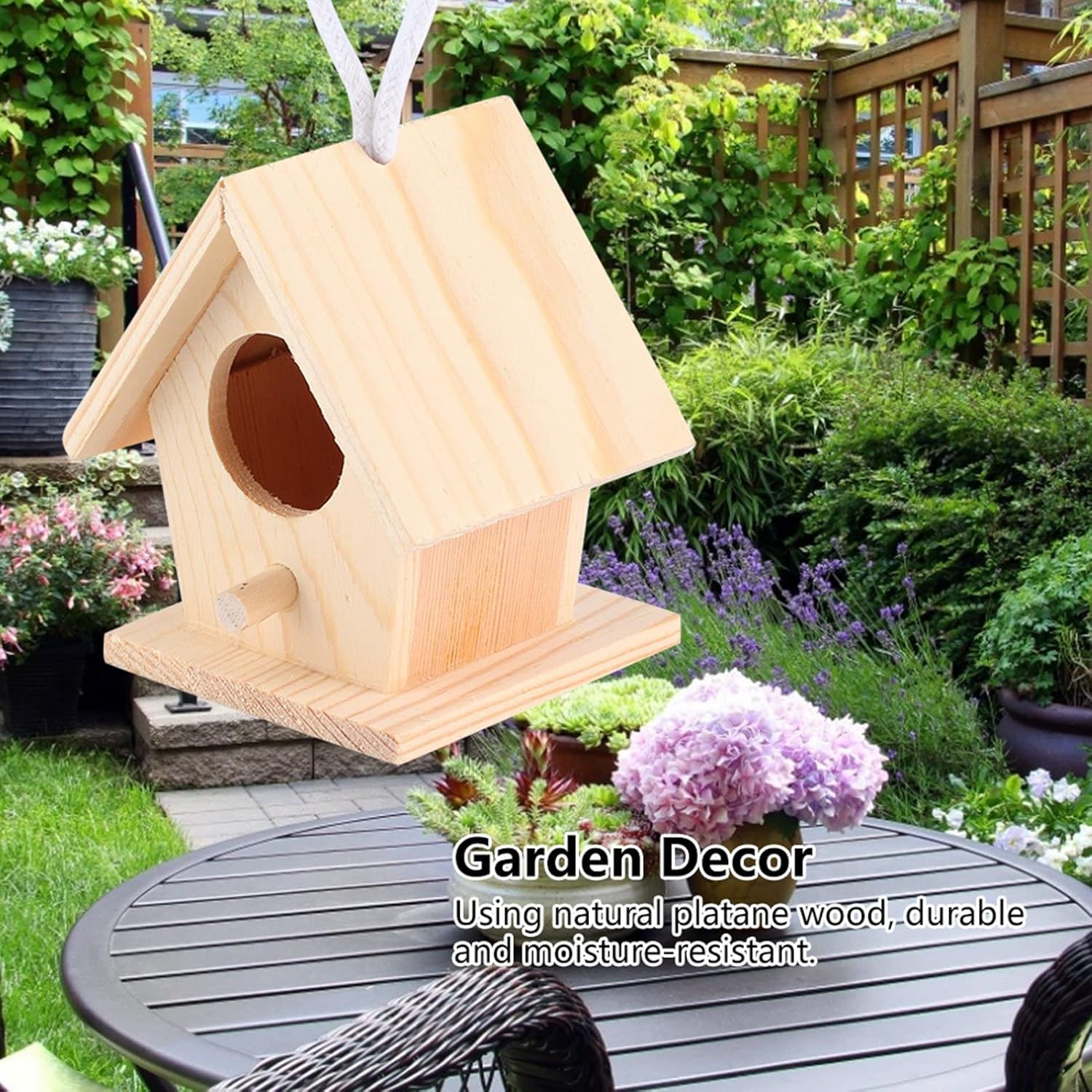 Fydun 4 piezas de madera al aire libre casa colgante pájaro descansando nidos caja decoración jardín ornamento 4 piezas al aire libre pájaro de