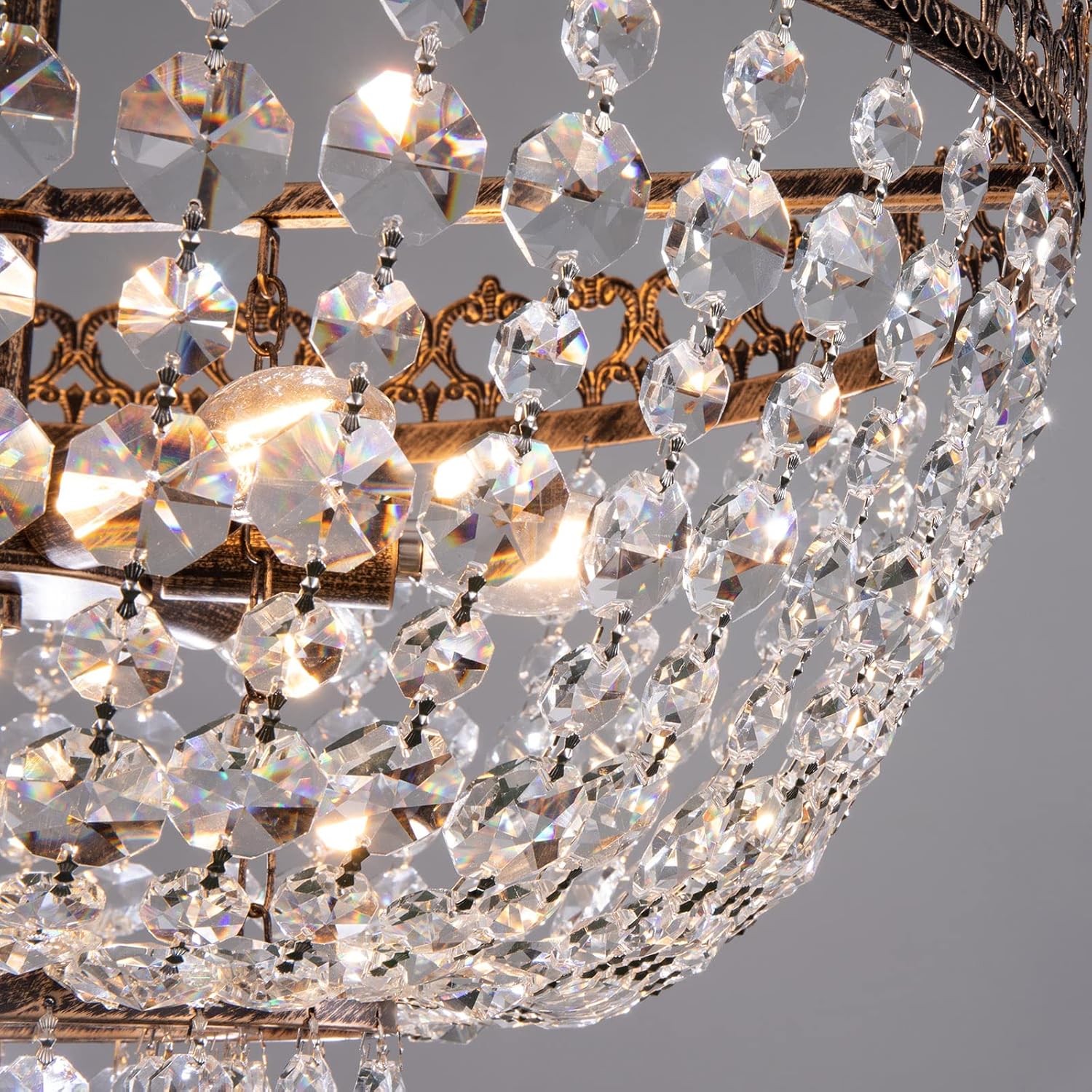 Wellmet Lámpara de araña moderna de cristal de 22 pulgadas, lámpara colgante ajustable contemporánea de 6 luces, para comedor, dormitorio, sala de