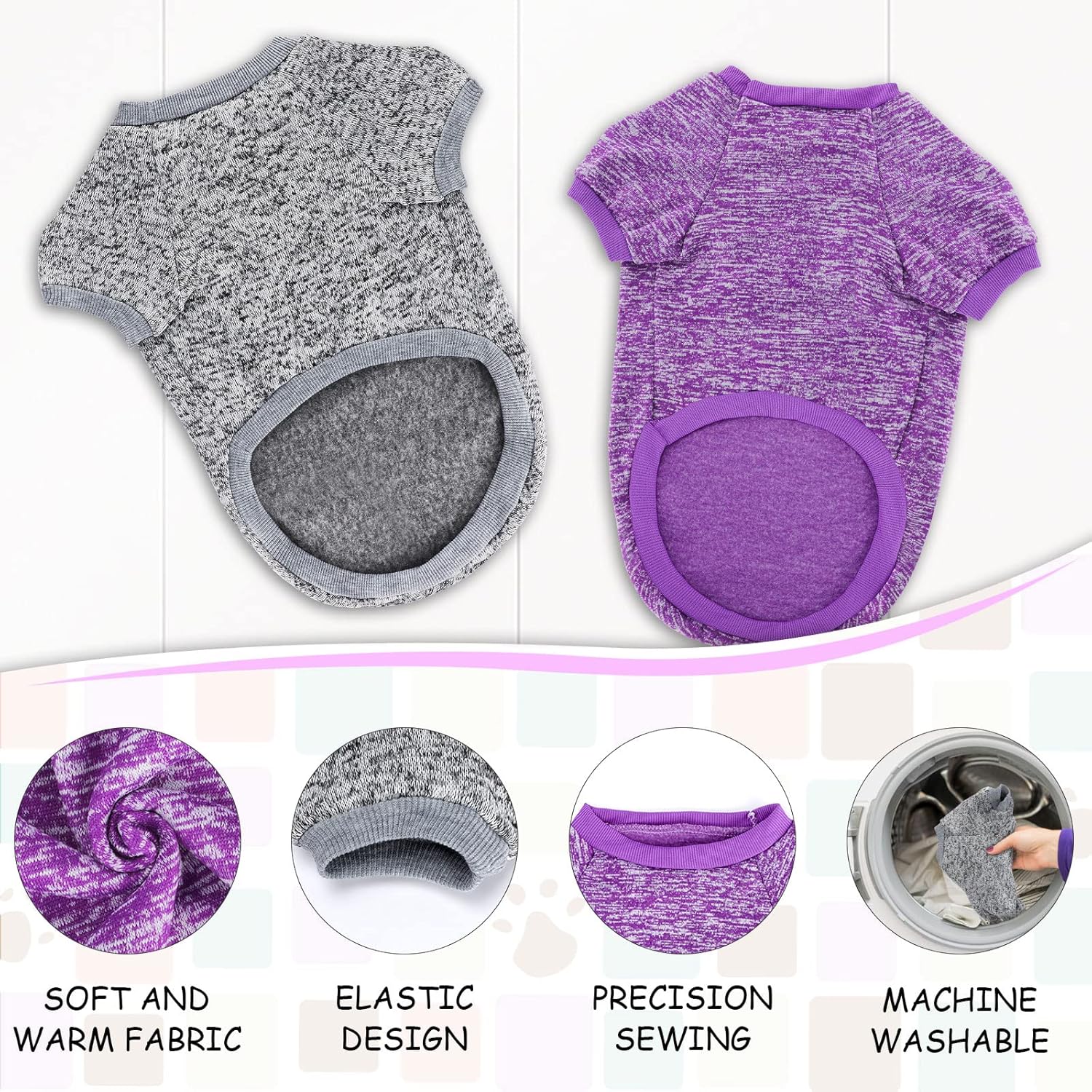 Rypet Paquete de 2 suéteres grandes para perros de invierno, ropa de punto clásica, suave, gruesa, cálida, para perros medianos y grandes