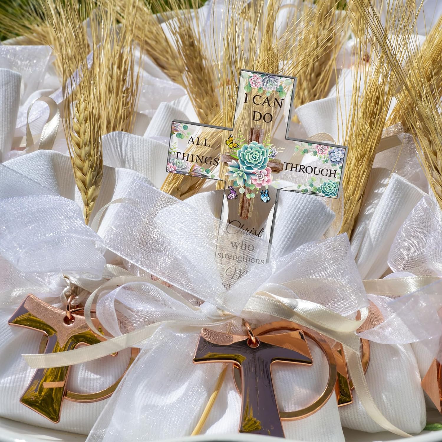 Regalos inspiradores de cruz cristiana de acrílico con versículos de la Biblia y oraciones, girasol, regalos religiosos de las Escrituras para