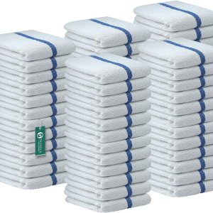 Juego de 60 trapos de cocina de 10 libras, 16 x 19 pulgadas, 100 % algodón, con doble costura, lista para ruta, absorbente, juego de toallas de Juego de 60 trapos de cocina de 10 libras, 16 x 19 pulgadas, 100 % algodón, con doble costura, lista para ruta, absorbente, juego de toallas de