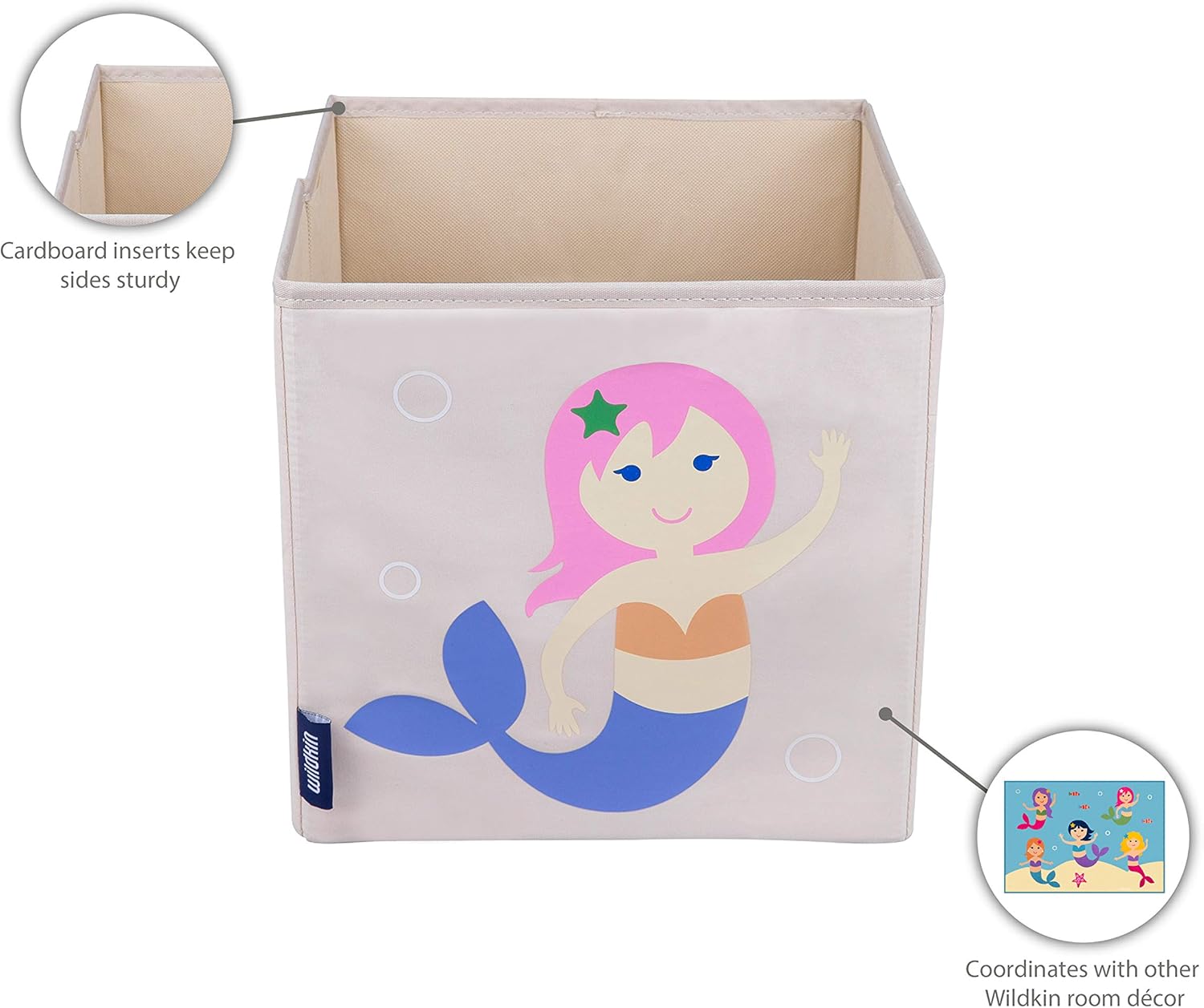 Wildkin Cubo de almacenamiento para niños de 10 pulgadas para niños y niñas, cuenta con lengüeta frontal y inserto de cartón, almacenamiento de cubo