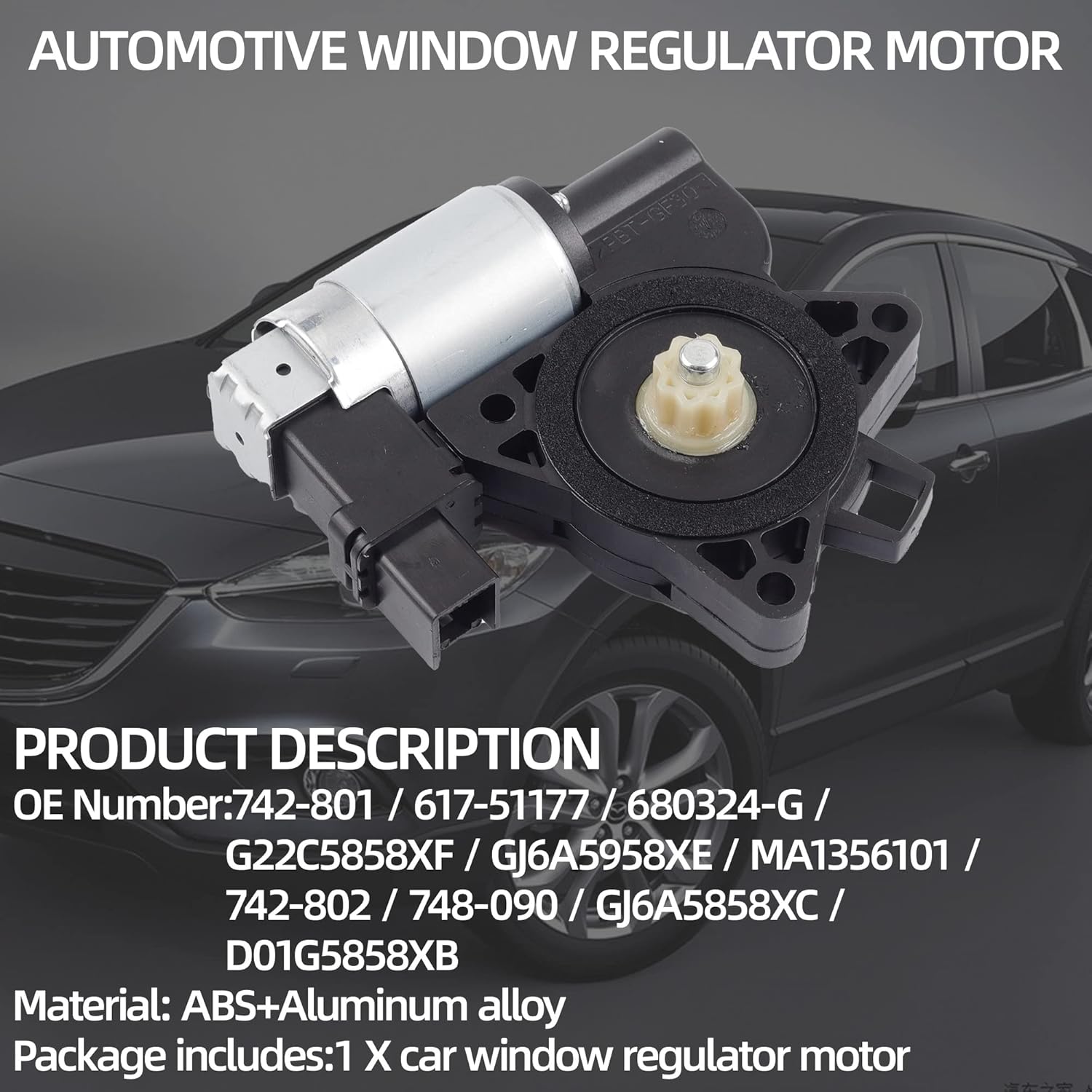 Dasbecan Motor de elevación de ventana delantera y trasera derecha compatible con Mazda 3 2004-2009 Mazda 6 2003-2008 Mazda CX7 2007-2012 Mazda CX9