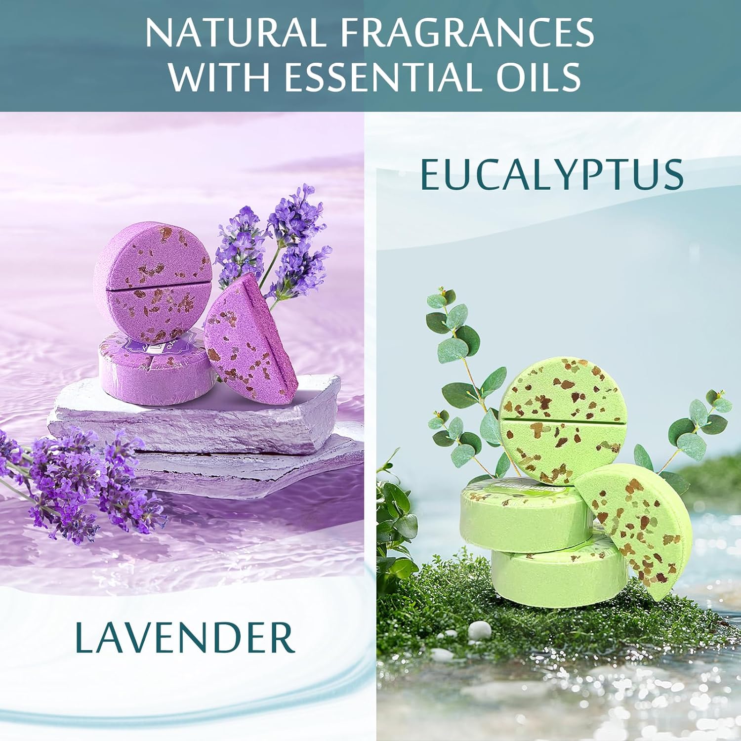 Peradix Vaporizadores de ducha para aromaterapia, 8 unidades, bombas de ducha con aceites esenciales, eucalipto lavanda para ducha, cuidado