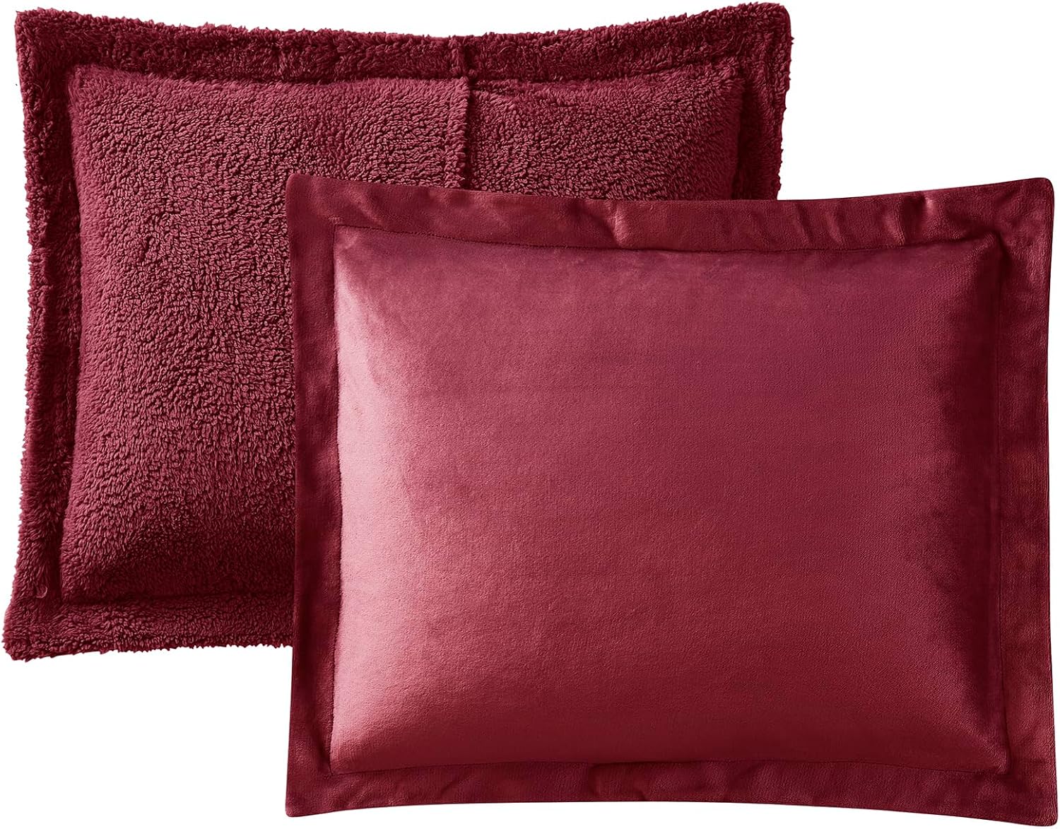 Sweet Home Collection Juego de edredón Sherpa de 3 piezas tamaño King, conjunto de ropa de cama de felpa con textura de sherpa suave y fundas a