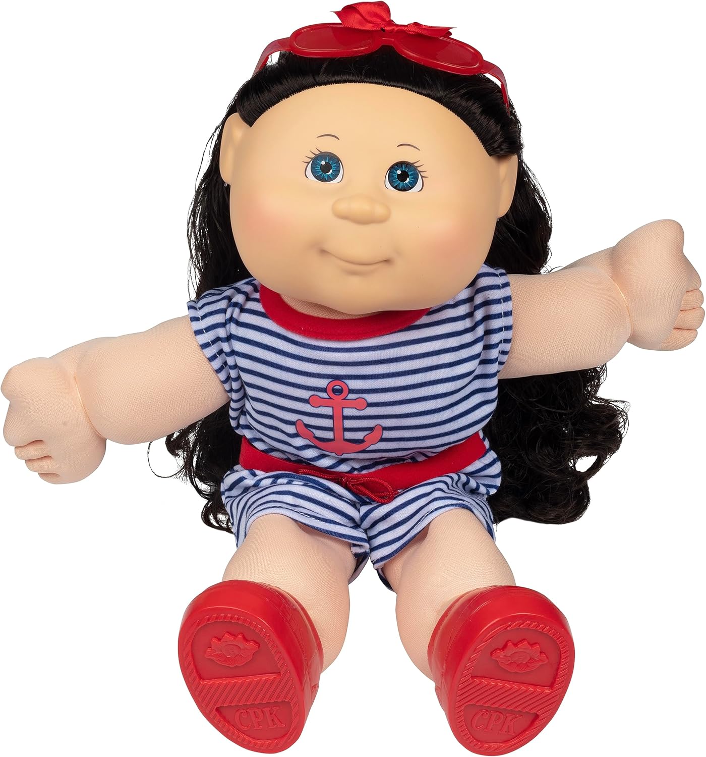 Cabbage Patch – Muñeca clásica para niños con pelo de seda, 16 pulgadas, muñeca de bebé adoptable de estilo náutico vintage original, con licencia