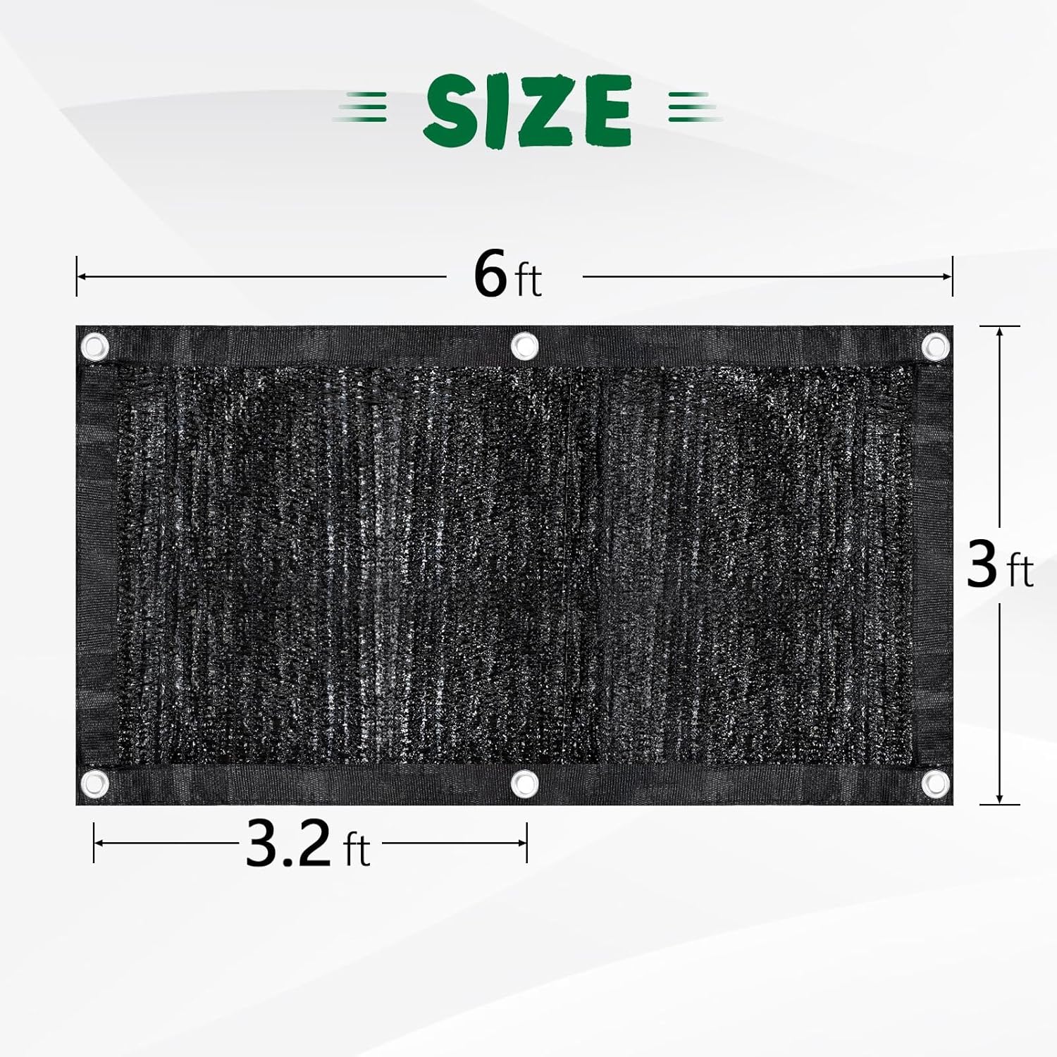 JHCZX Tela para sombra 85% color negro, cubierta de sombra de jardín de 3 x 6 pies, red de malla resistente con ojales, paño de preparación de alta
